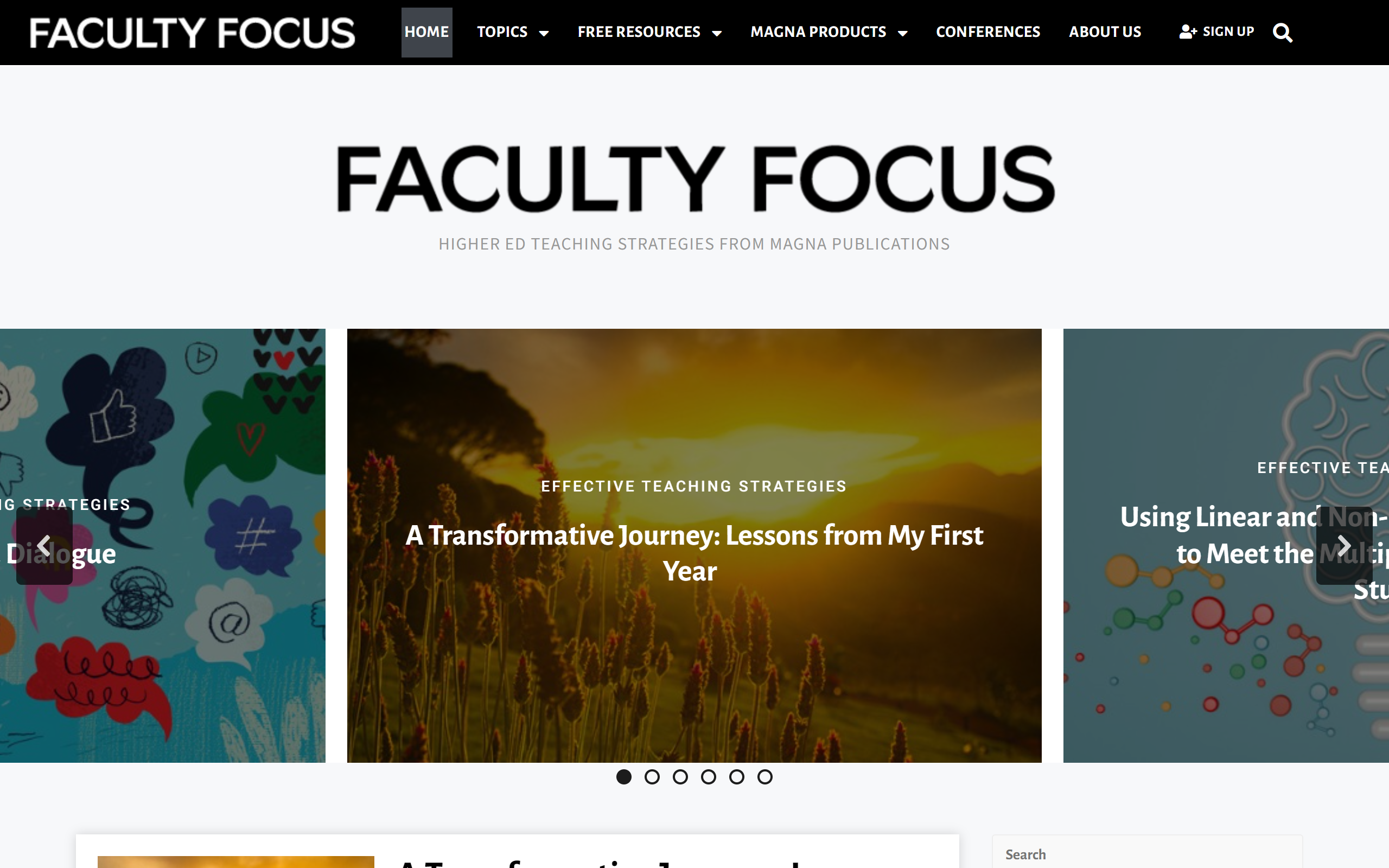 Faculty Focus teacher blog