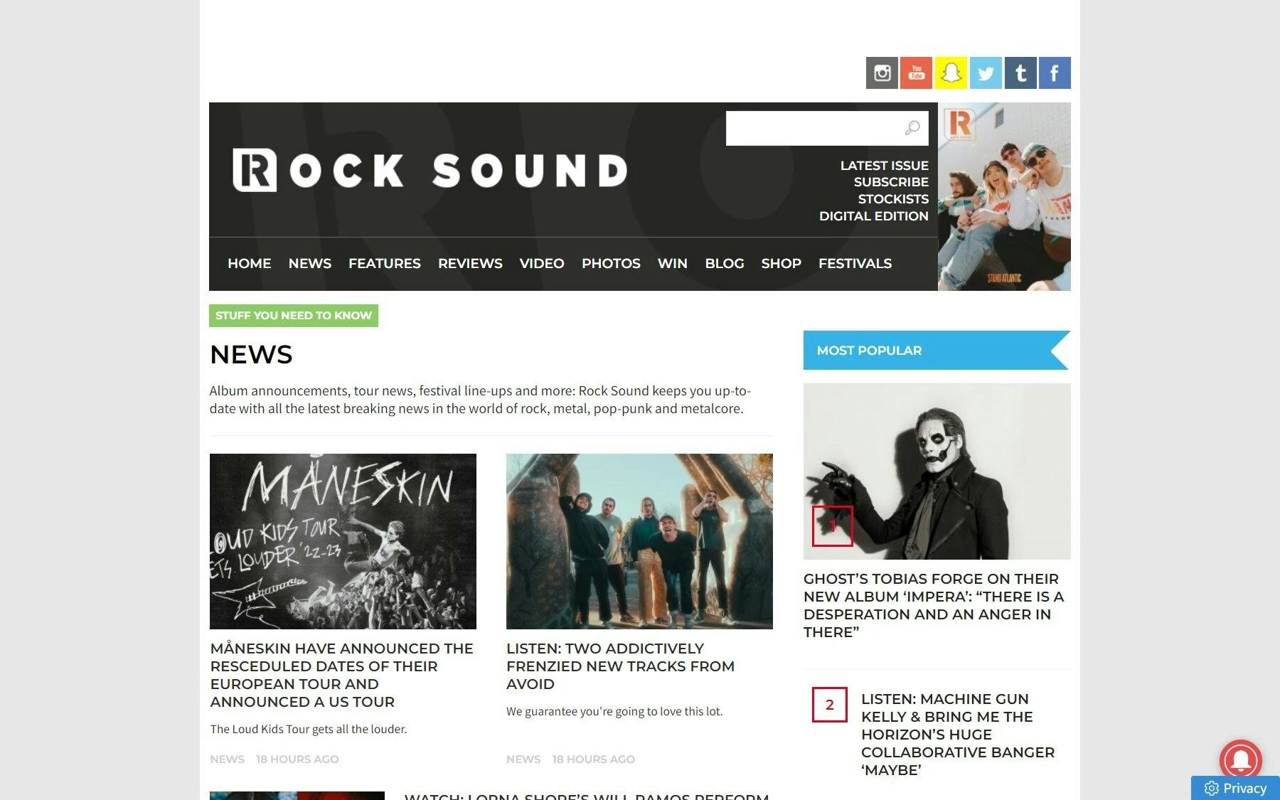 Rock Sound music blog
