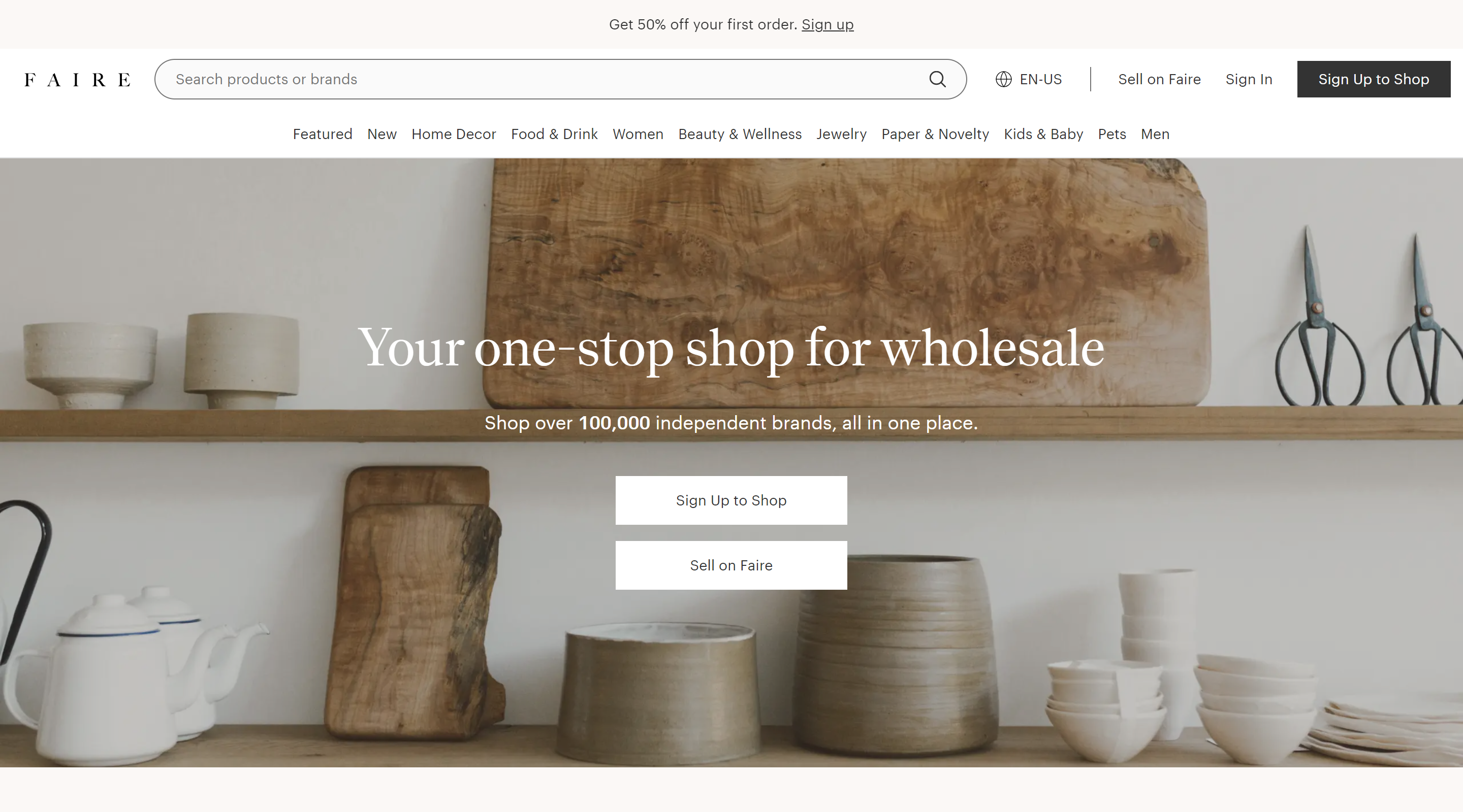 Faire Wholesale Website