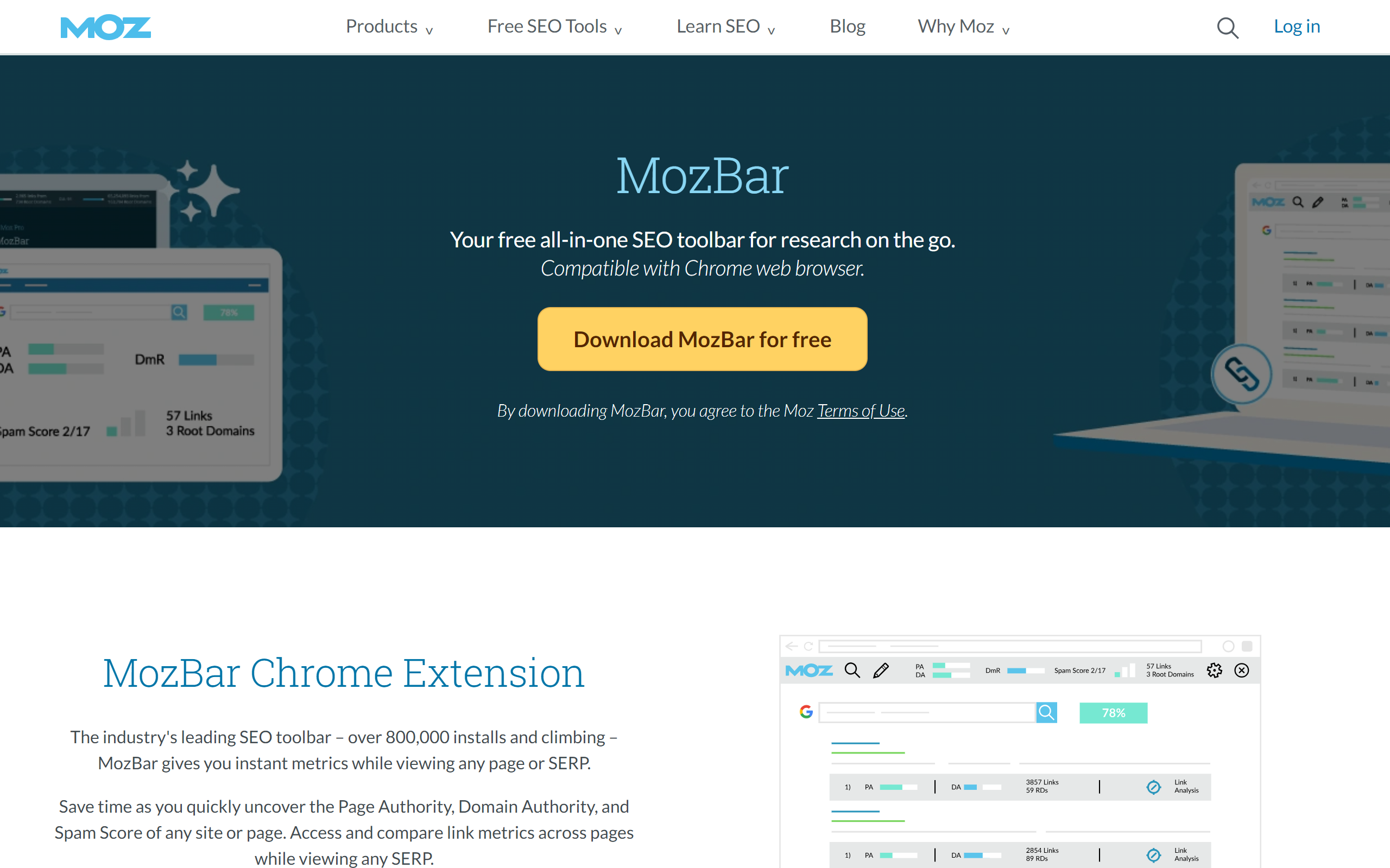 MozBar Competitor Analysis Tool