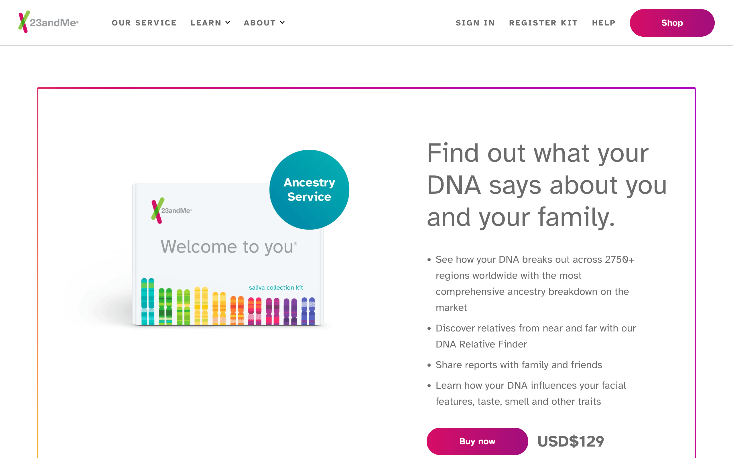 23AndMe genealogy website