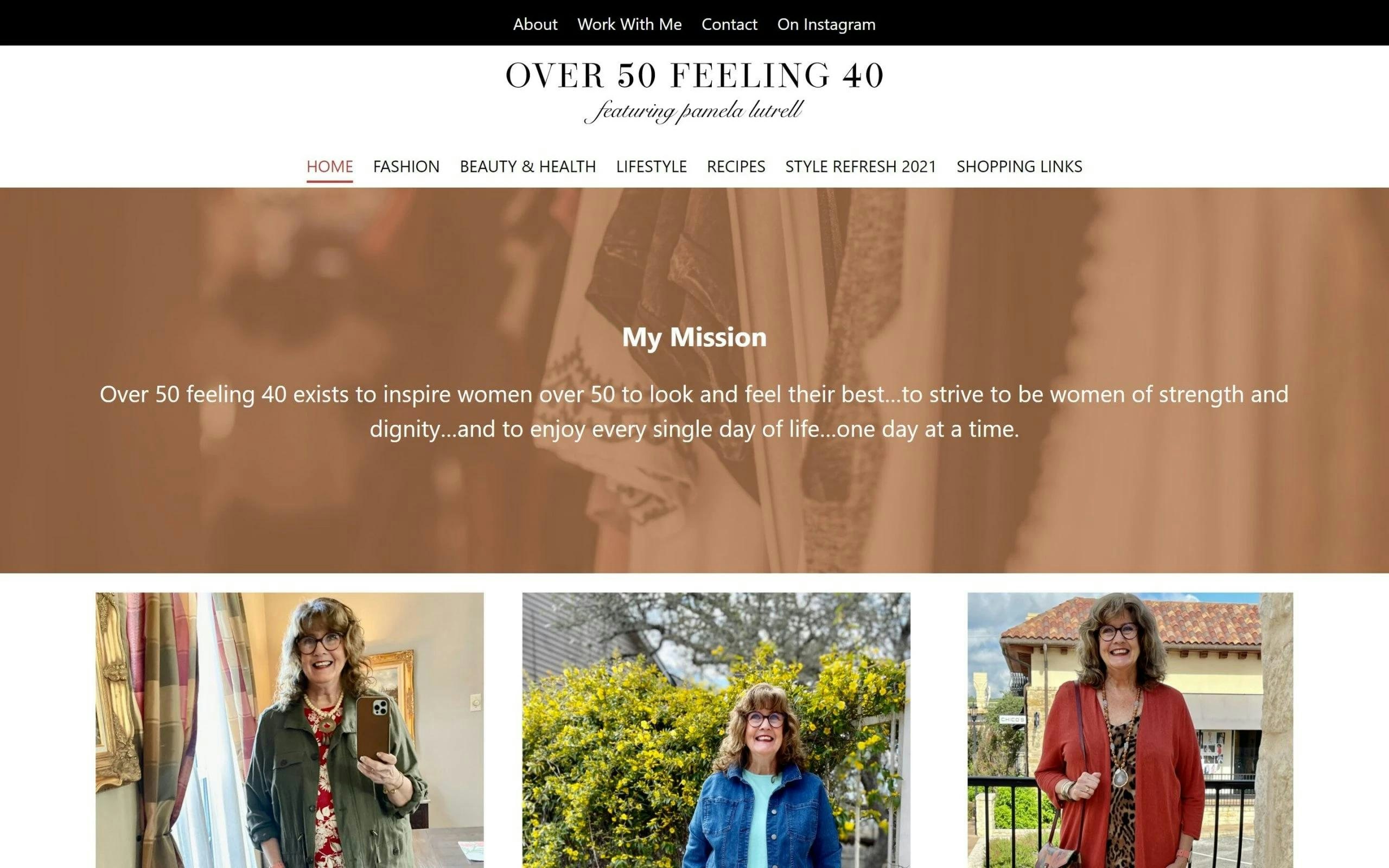Over 50 Feeling 40 blog for women