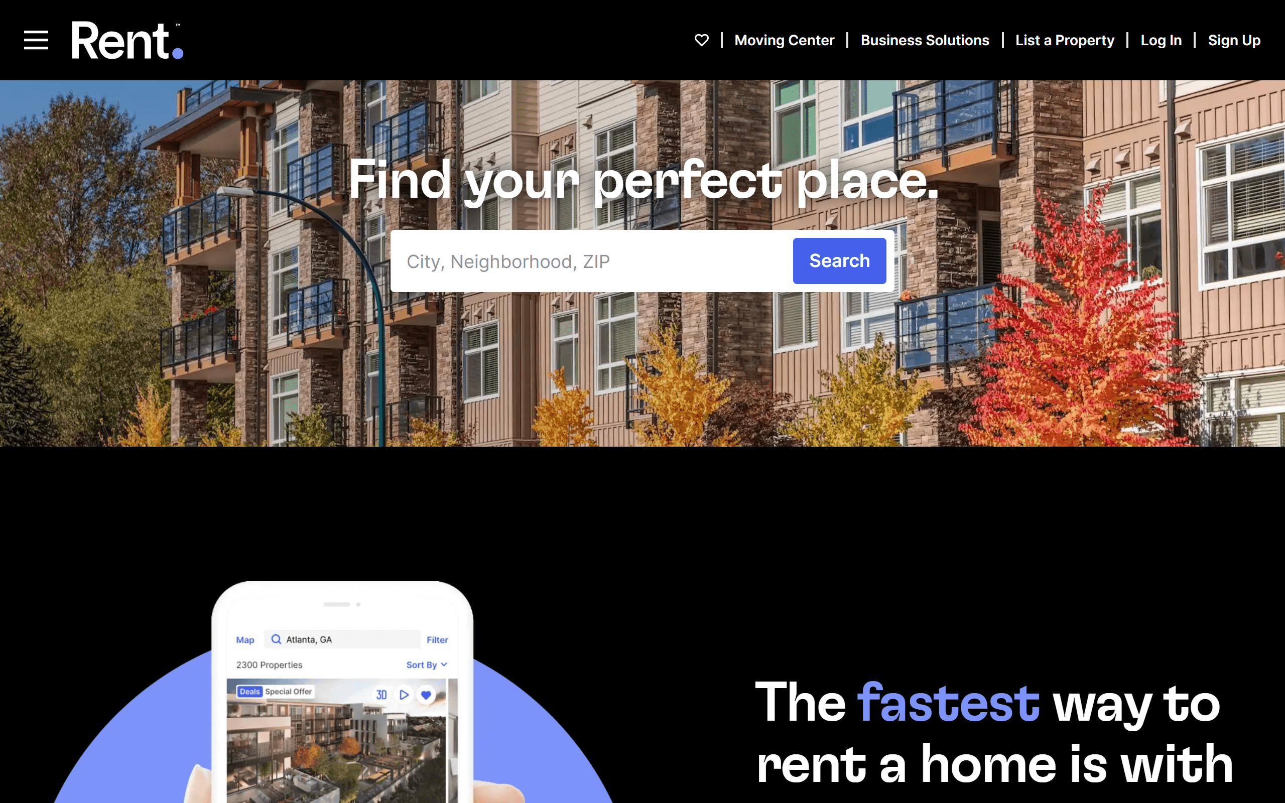 Rent.com Real Estate Website
