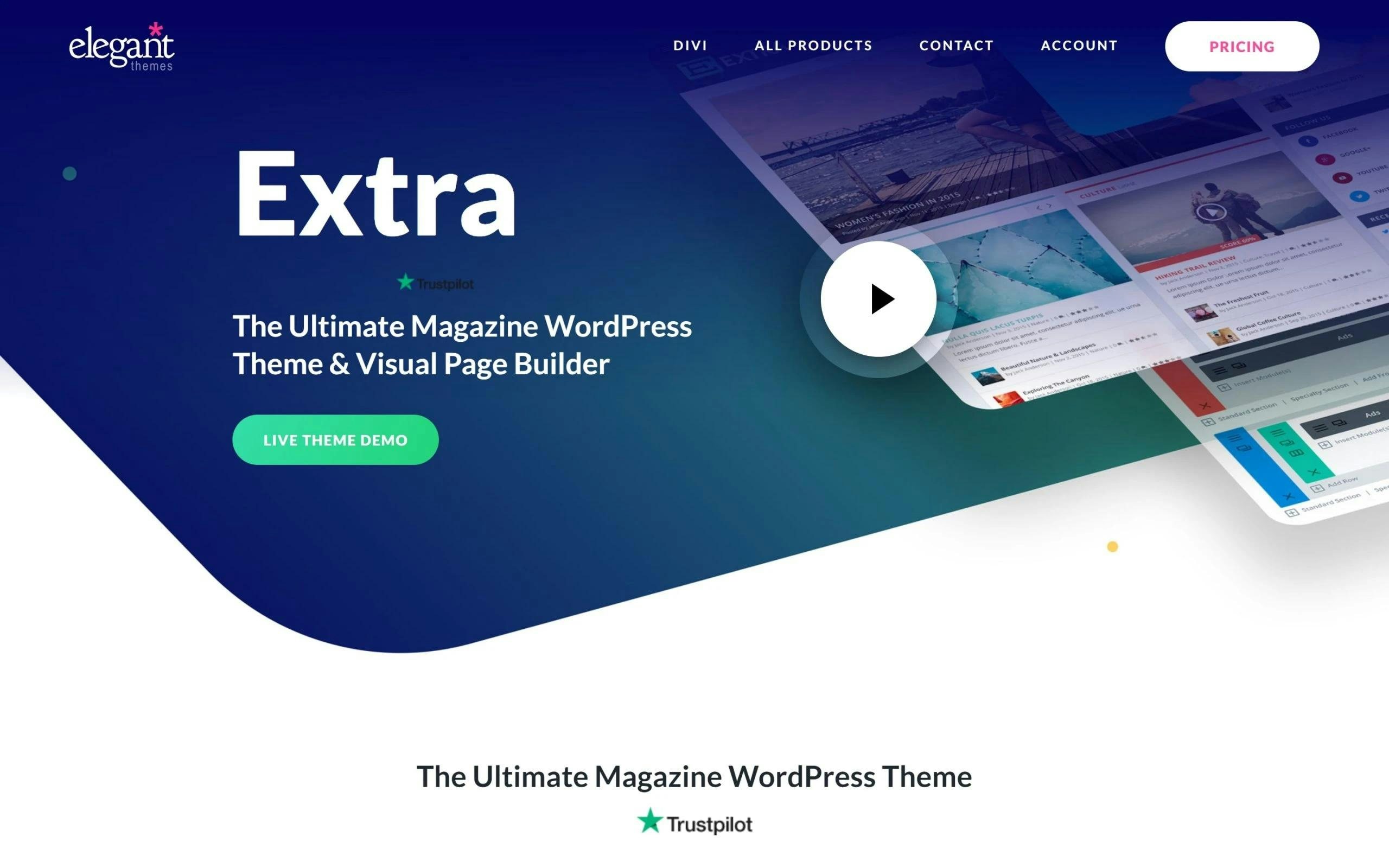 Extra WordPress theme for a review blog
