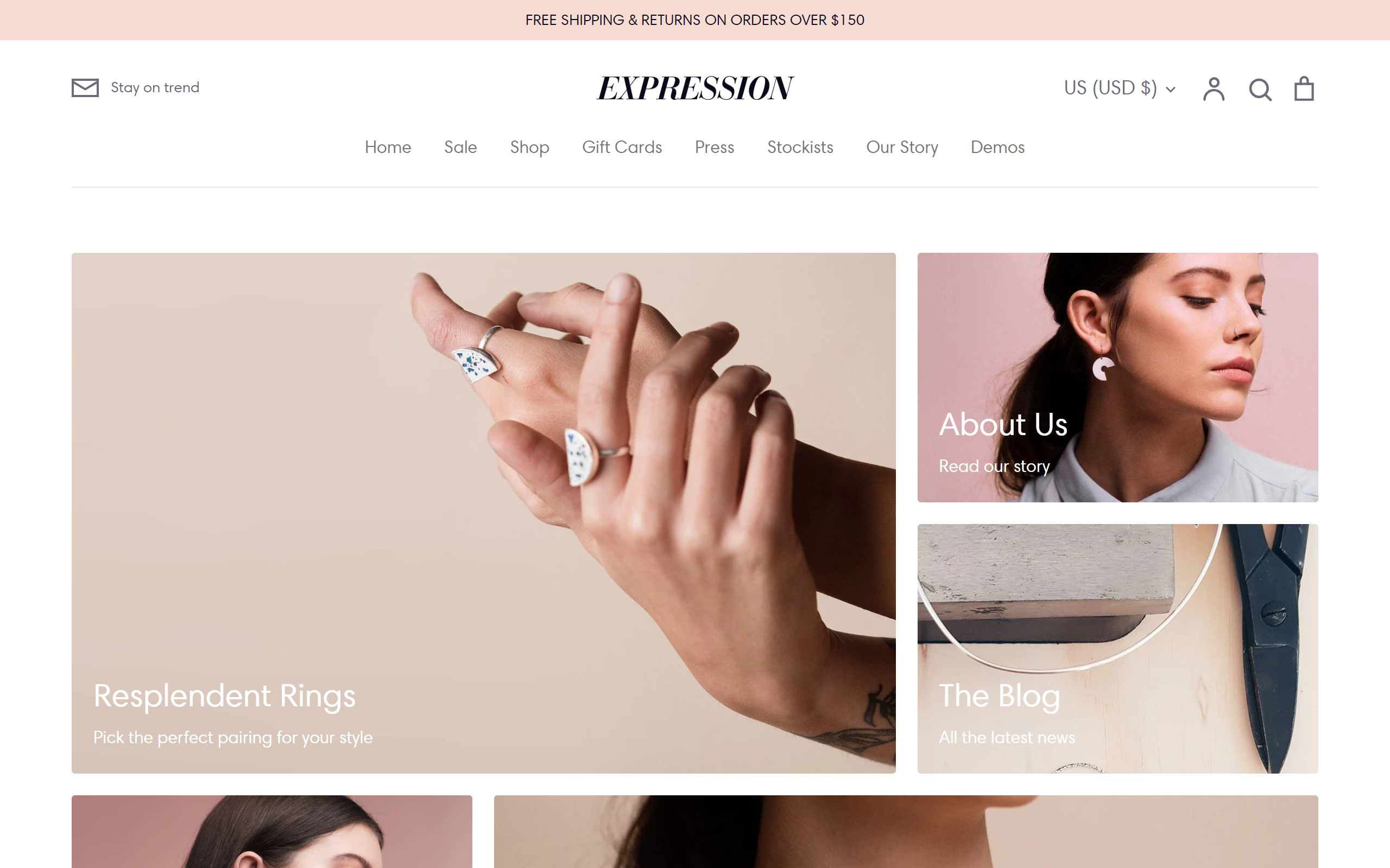 Expression shopify jewelry theme