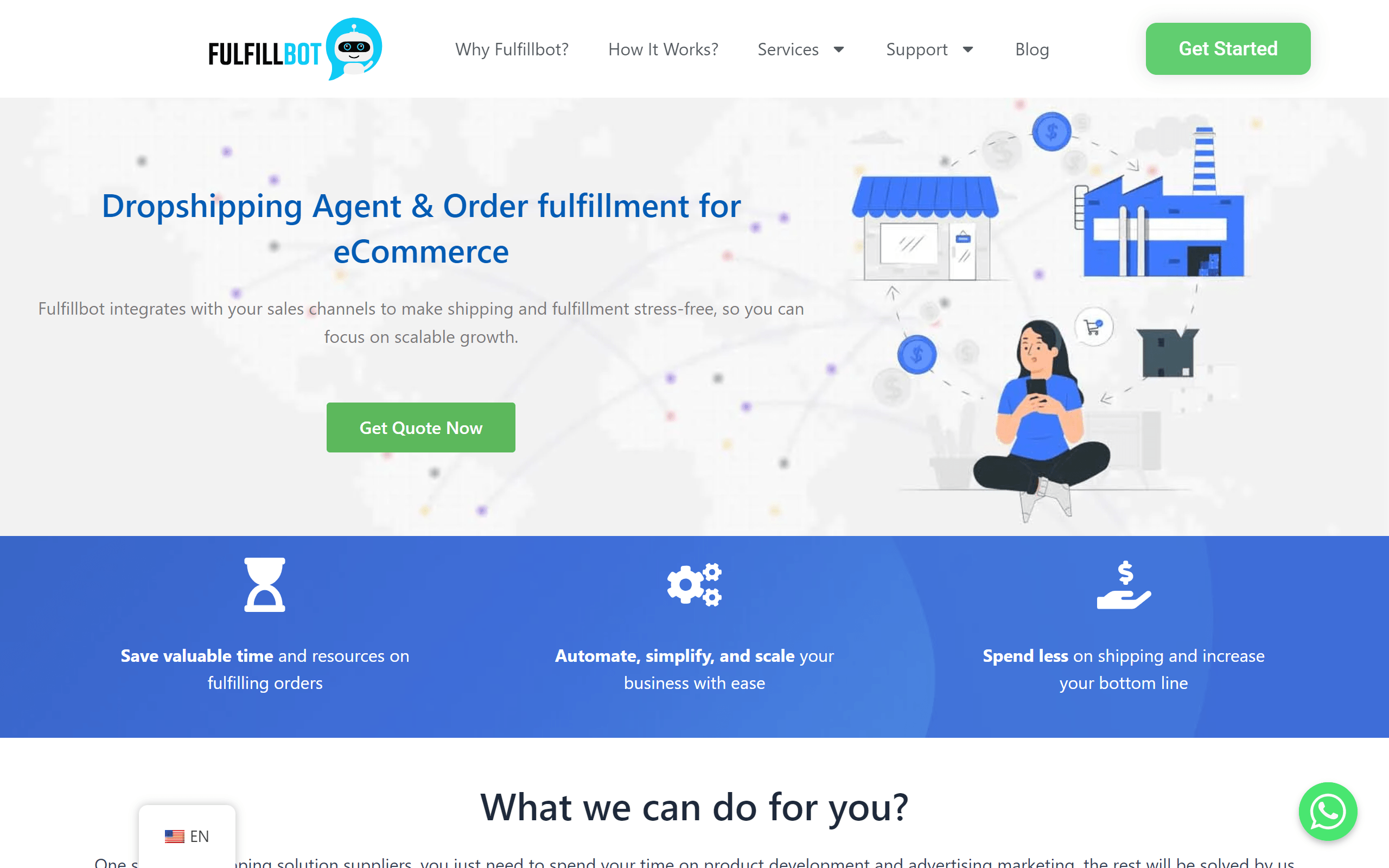 FulfillBot dropshipping website