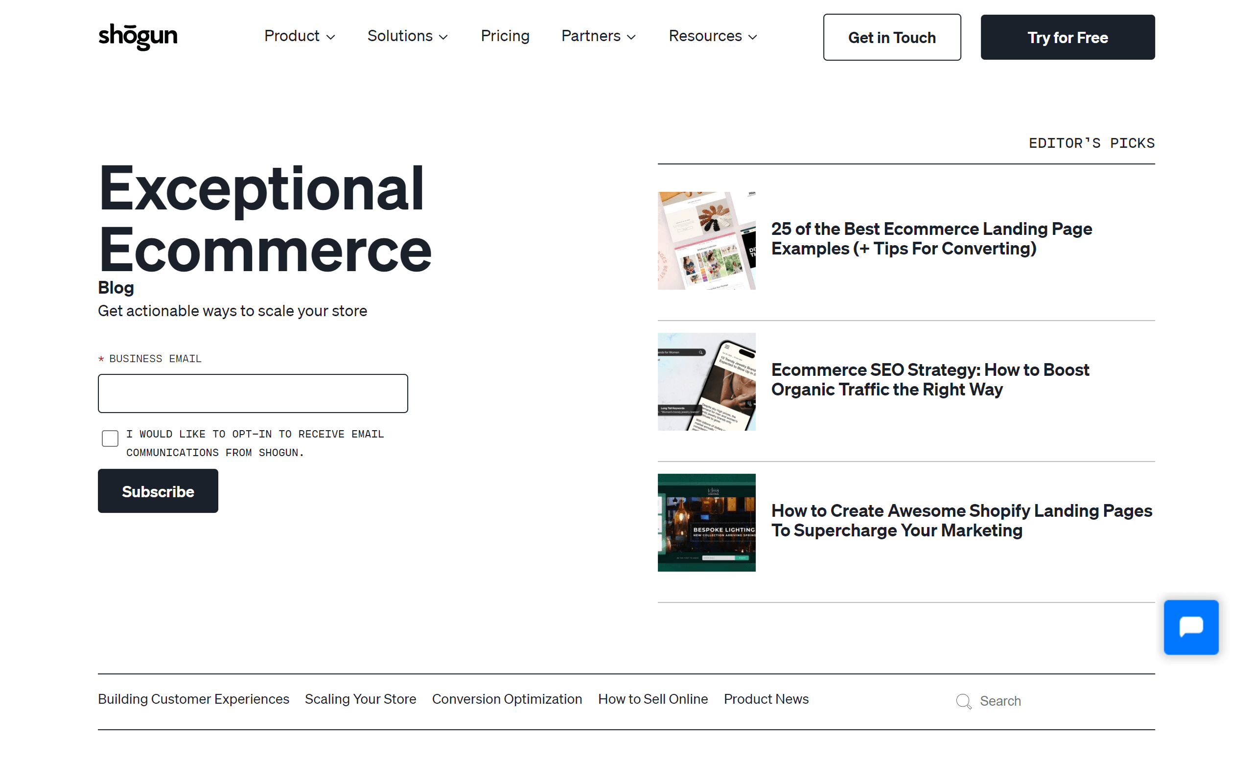 Shogun eCommerce blog