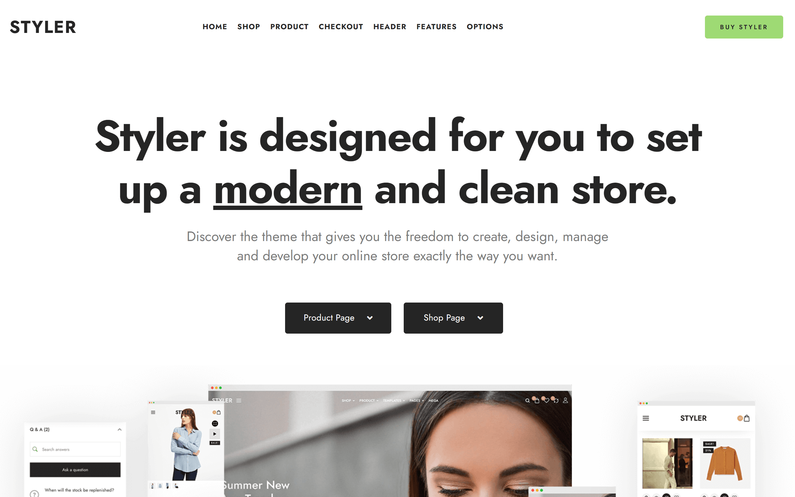 styler wordpress ecommerce theme