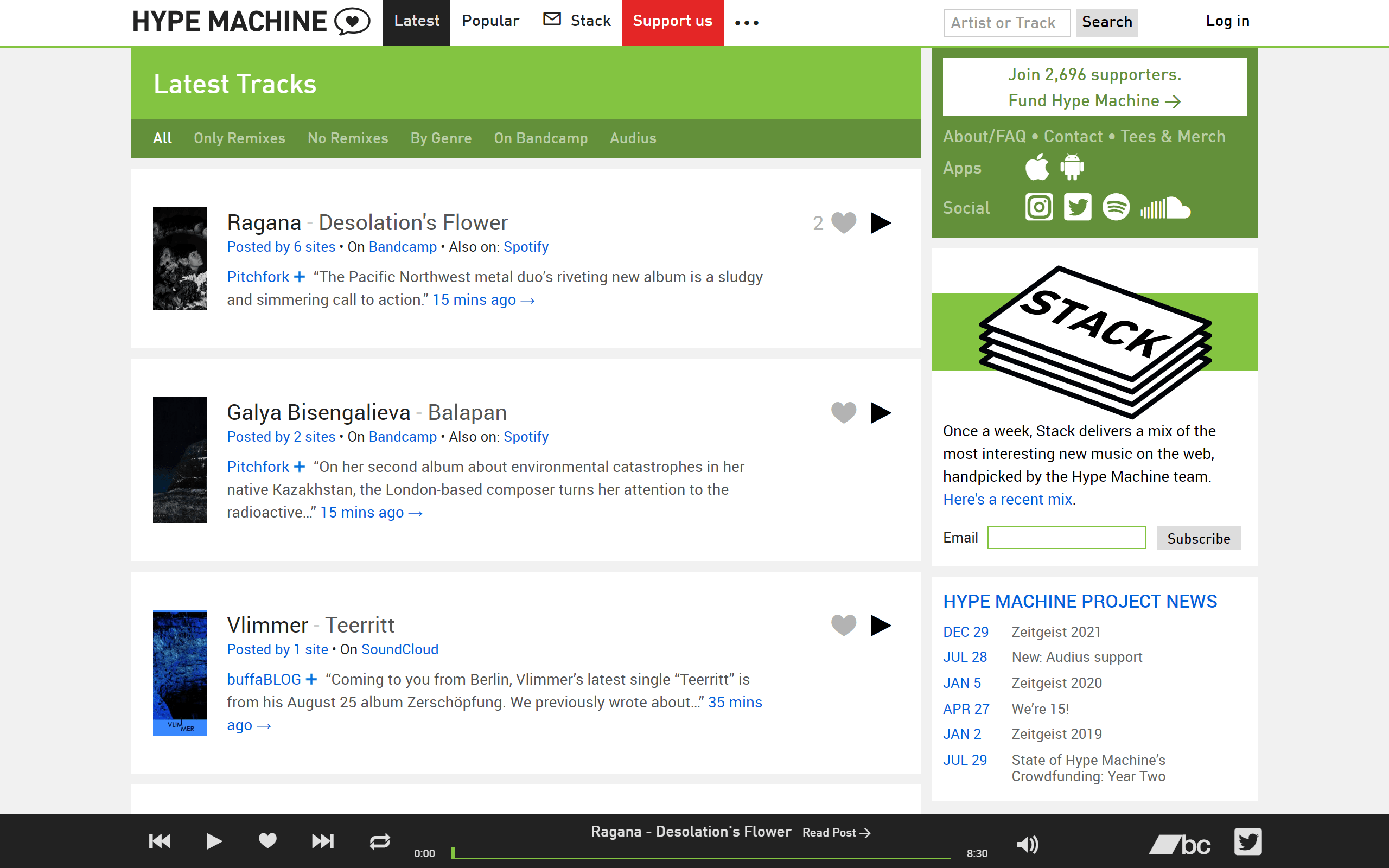 Hype Machine Music Website
