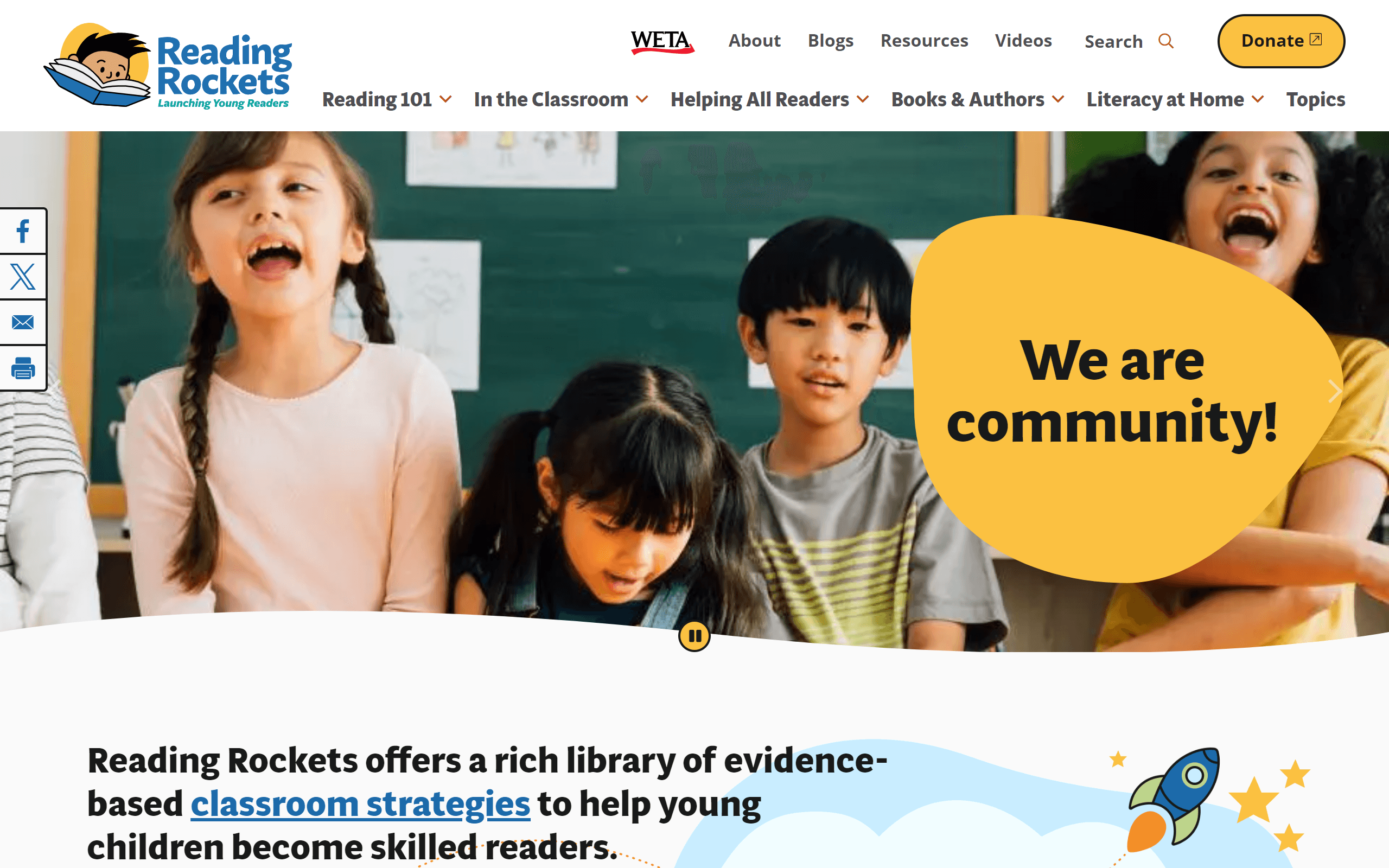 Reading Rockets Reading Website