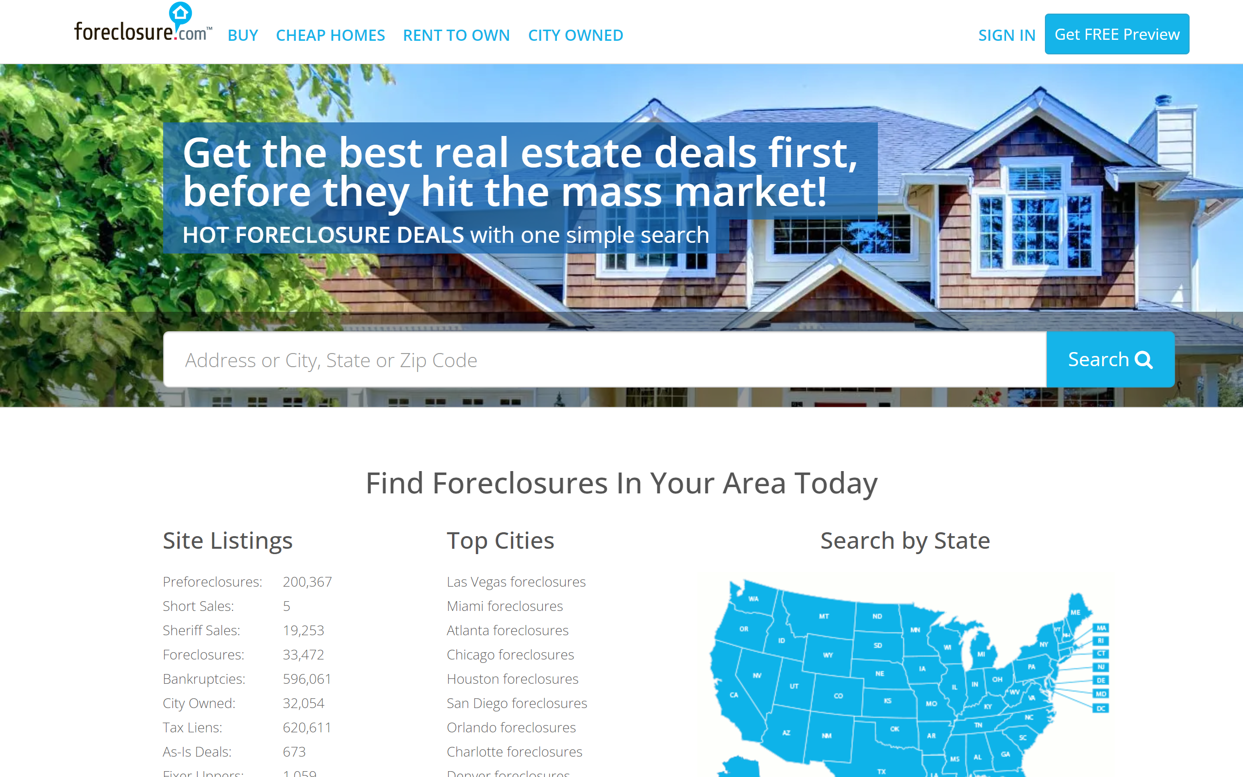 Foreclosure.com Real Estate Website