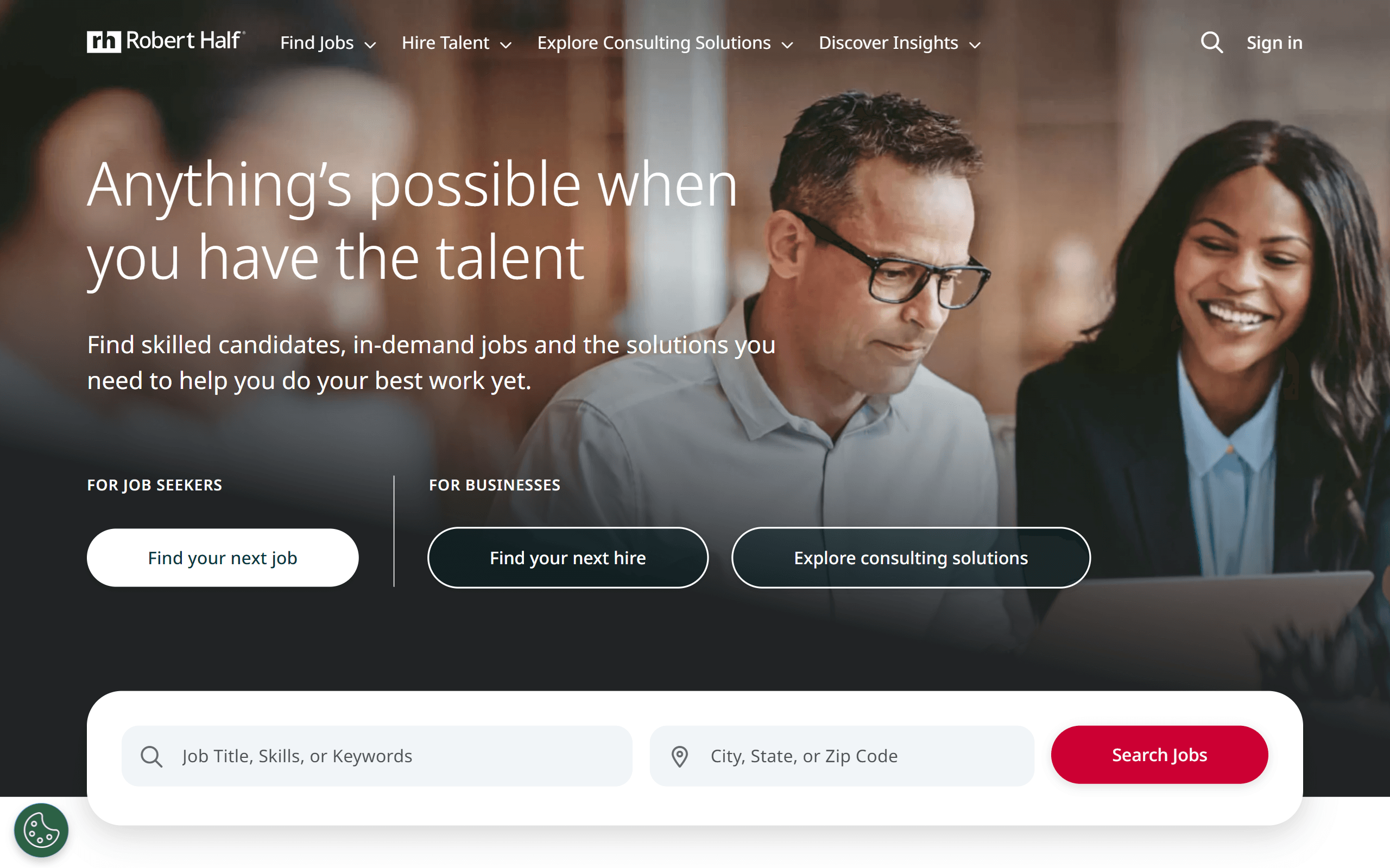 Robert Half Job Search Site