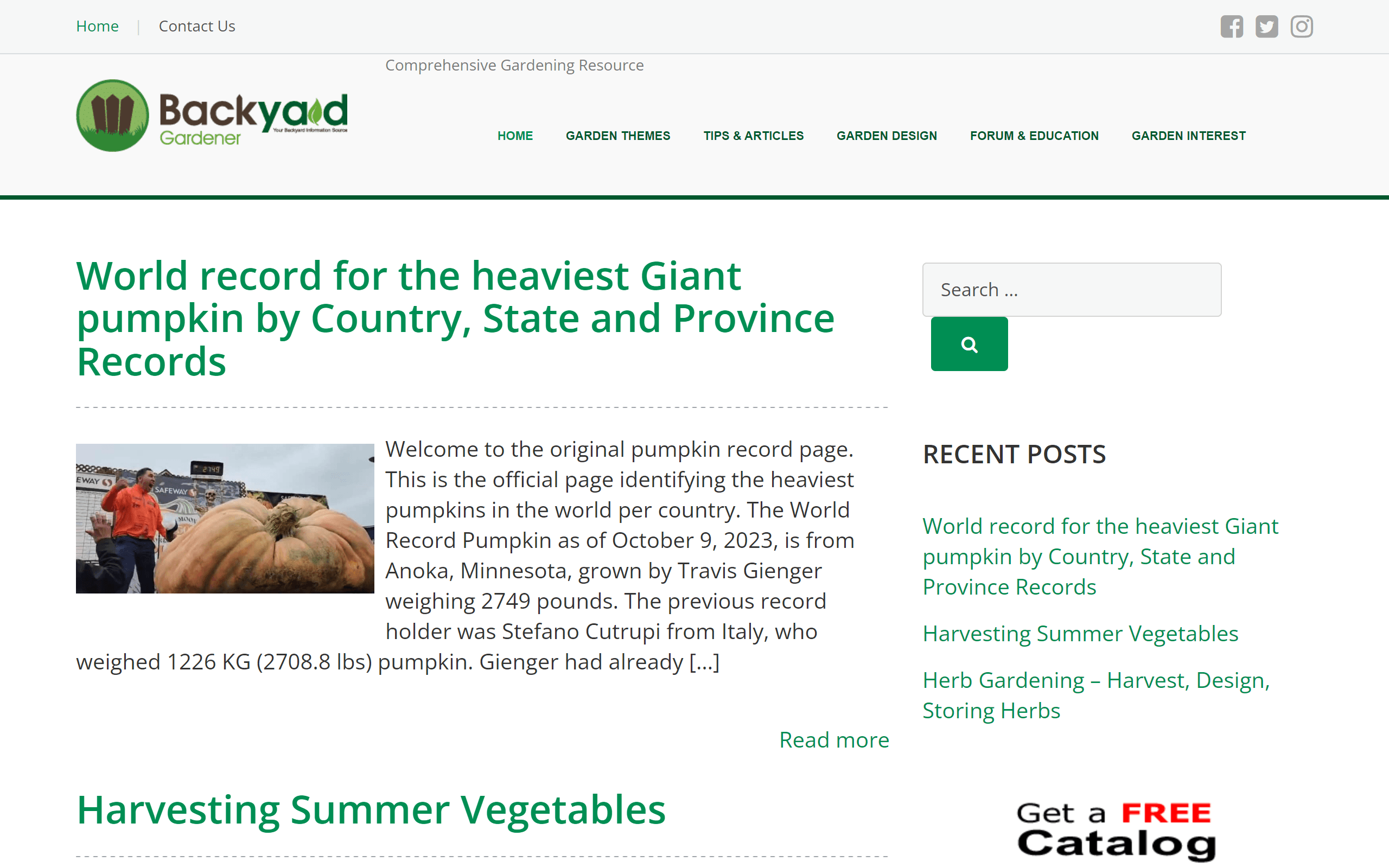 Backyard Gardener gardening blog