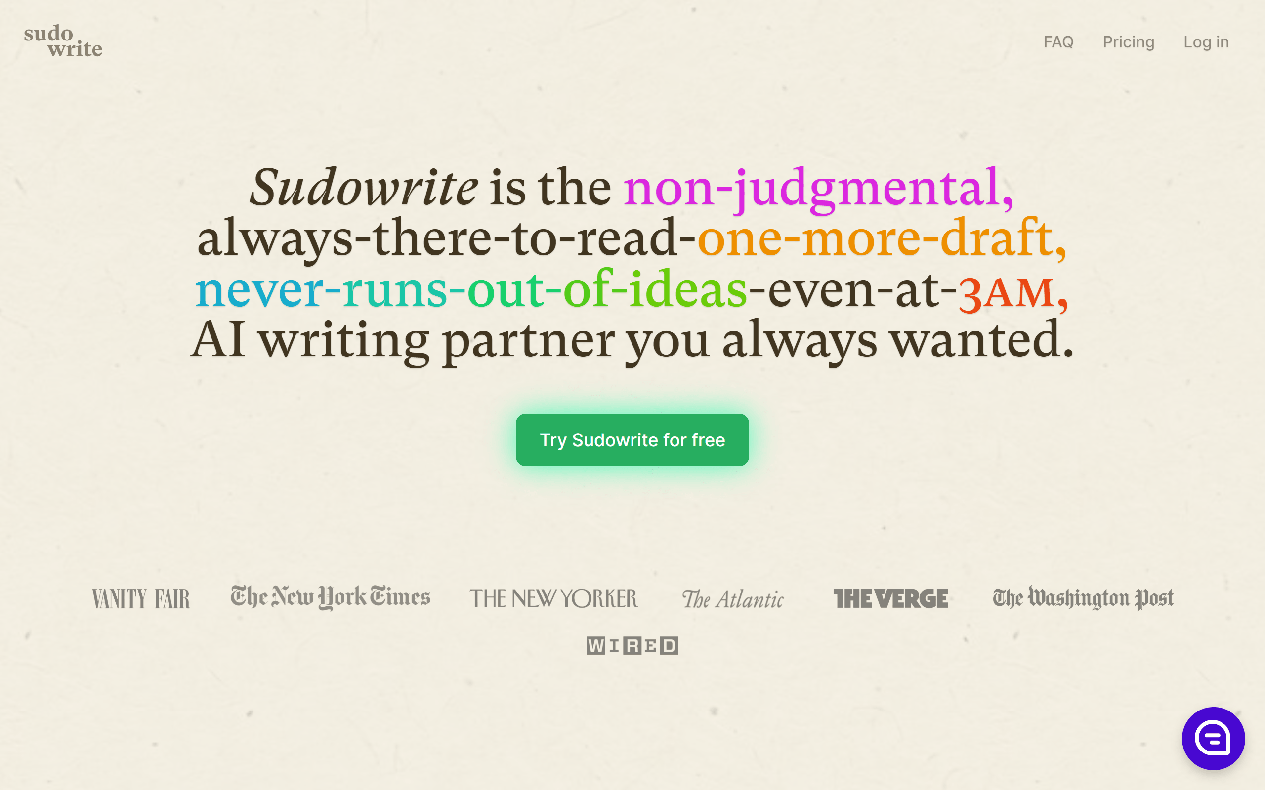 Sudowrite AI tool