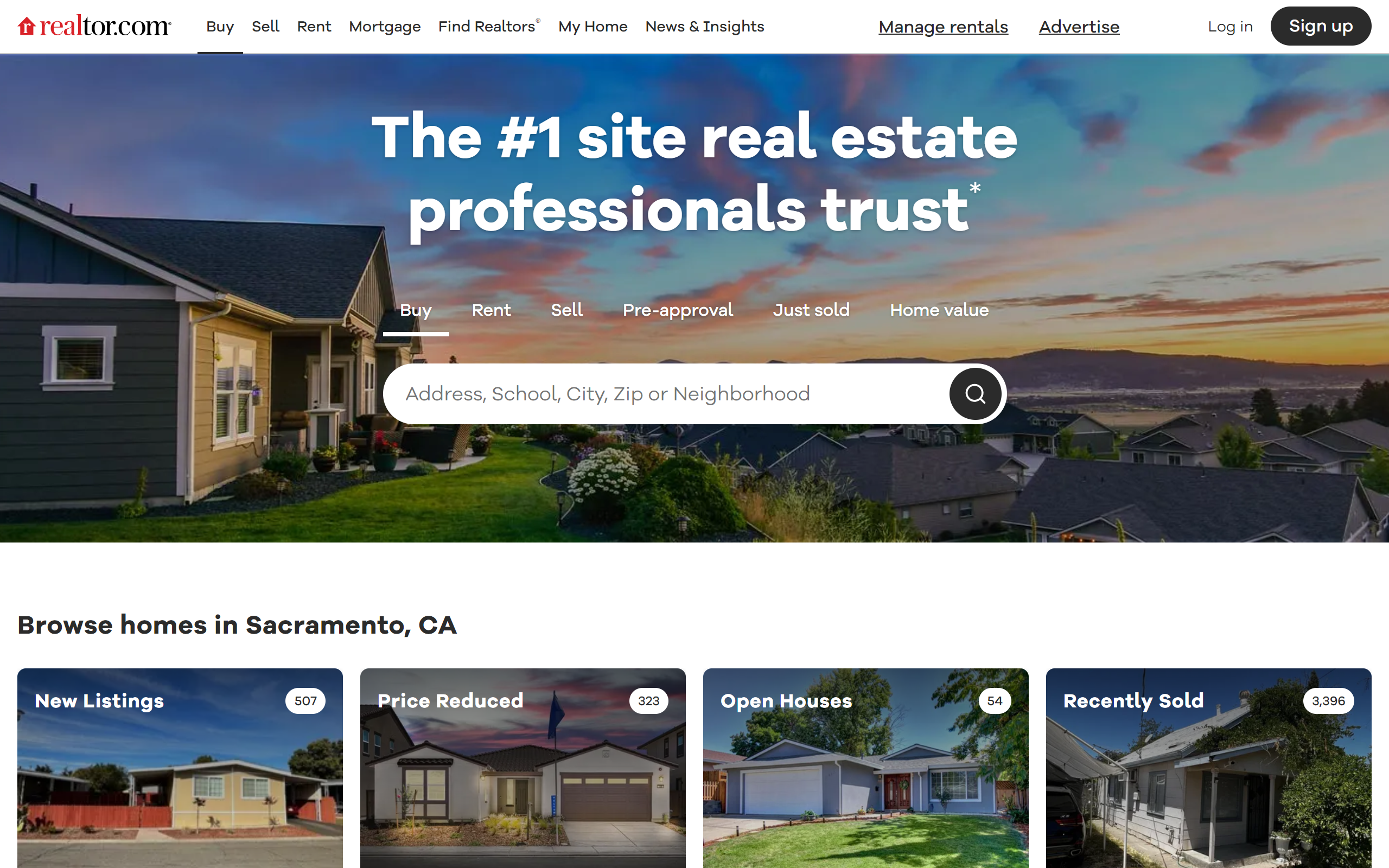 Realtor.com Real Estate Website