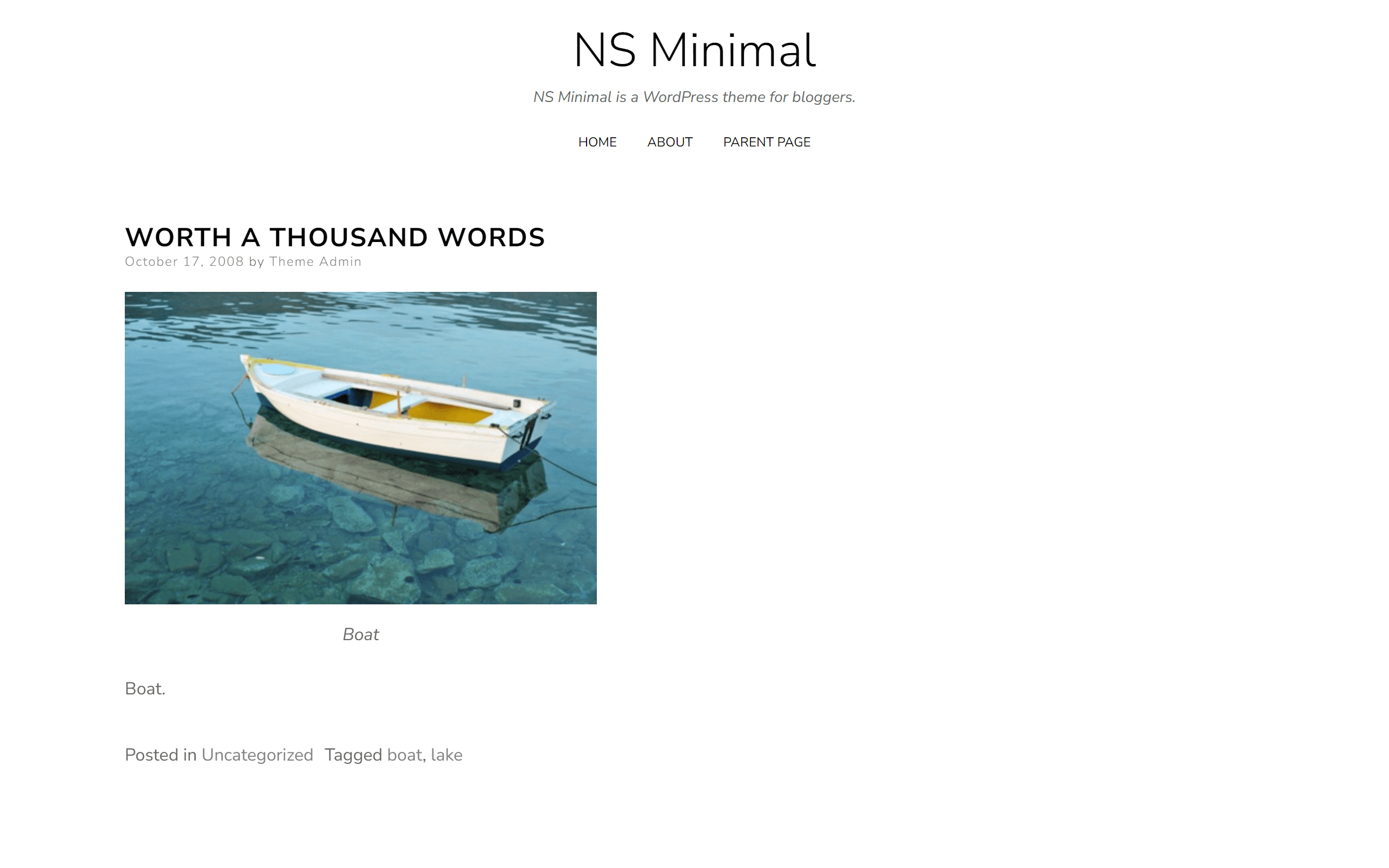 NS Minimal minimalist WordPress theme