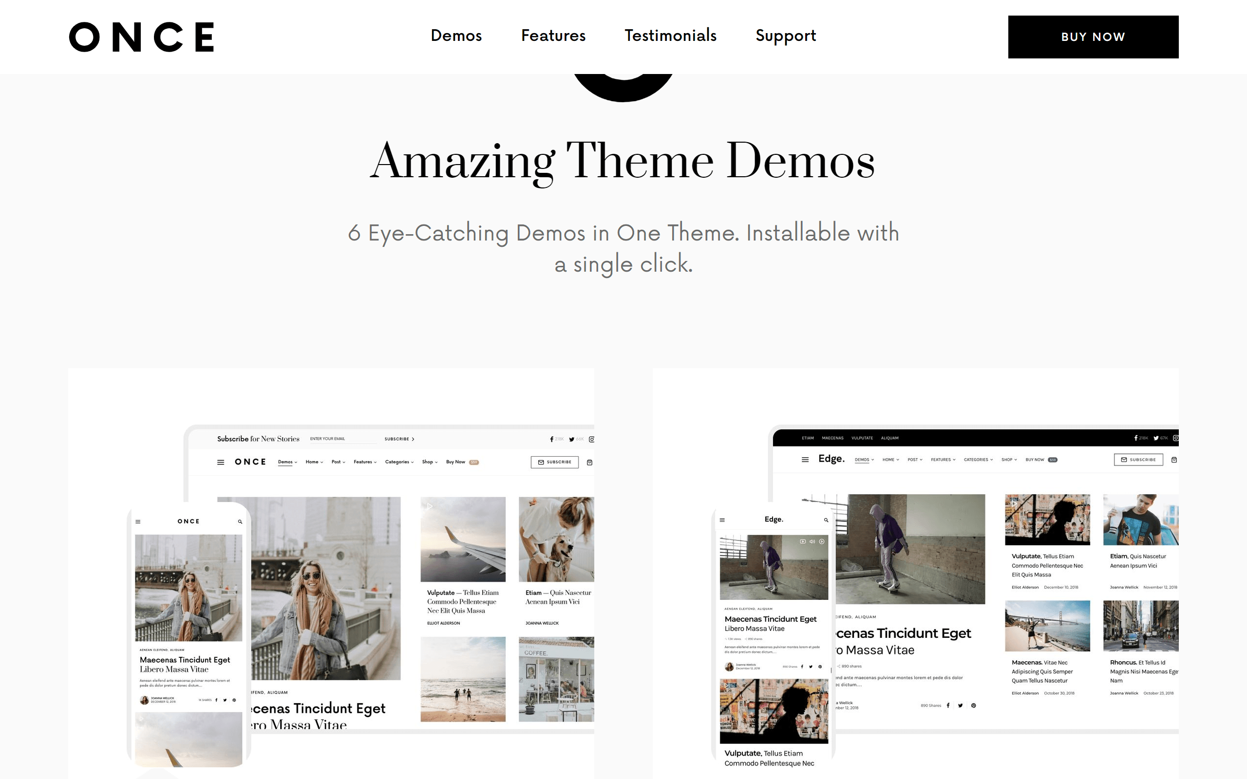 Once WordPress Themes