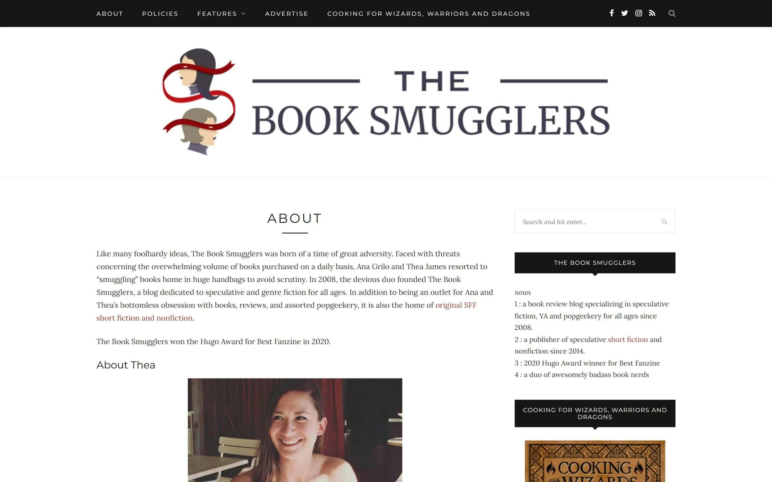 The Book Smugglers about me page