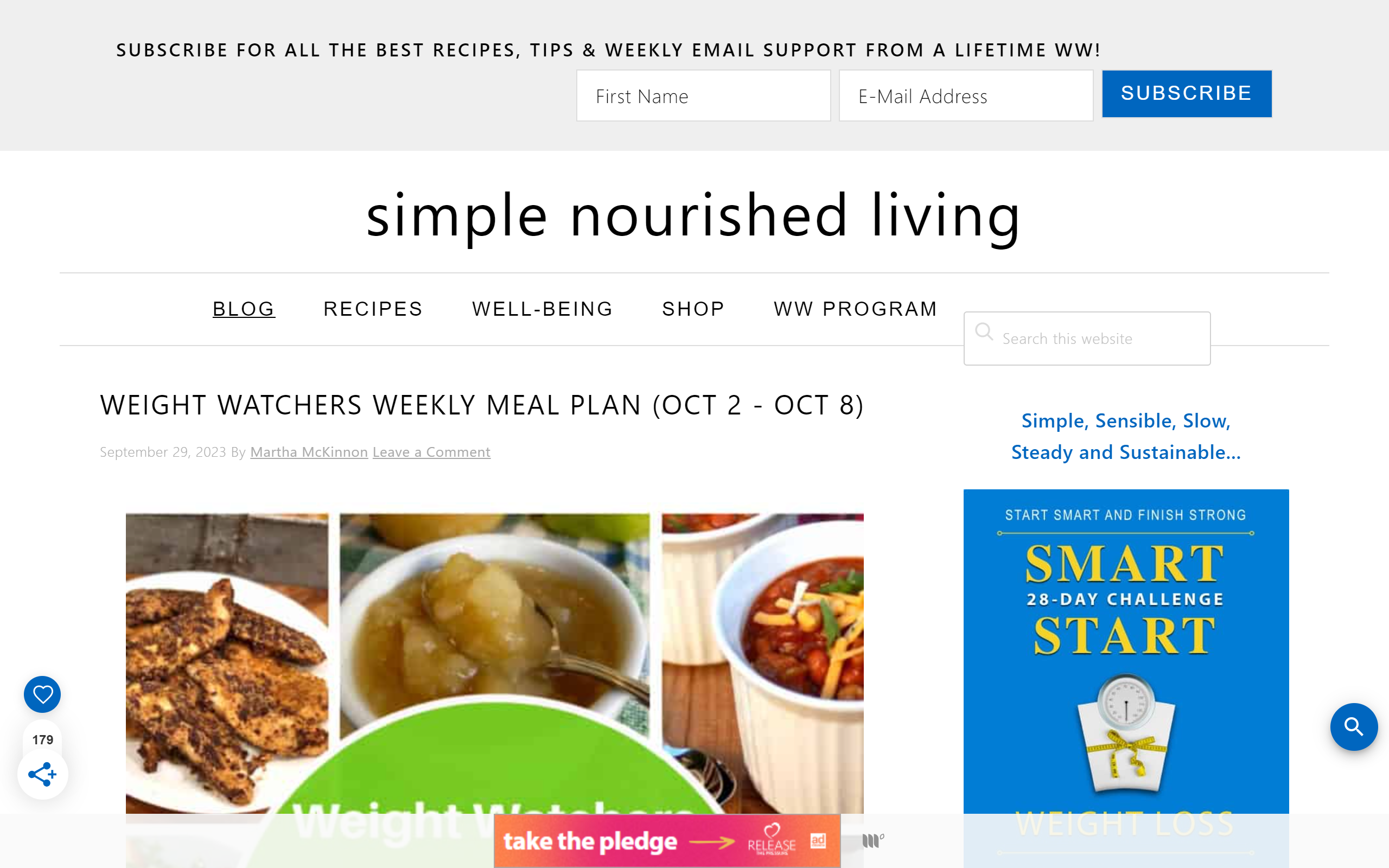 Simple Nourished Living weight loss blog 