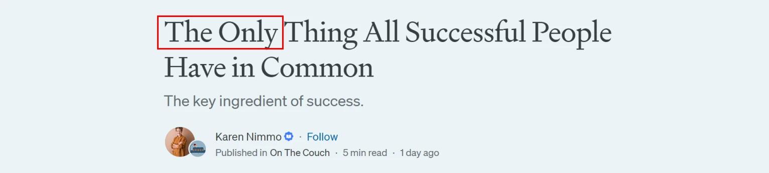 The only… headline