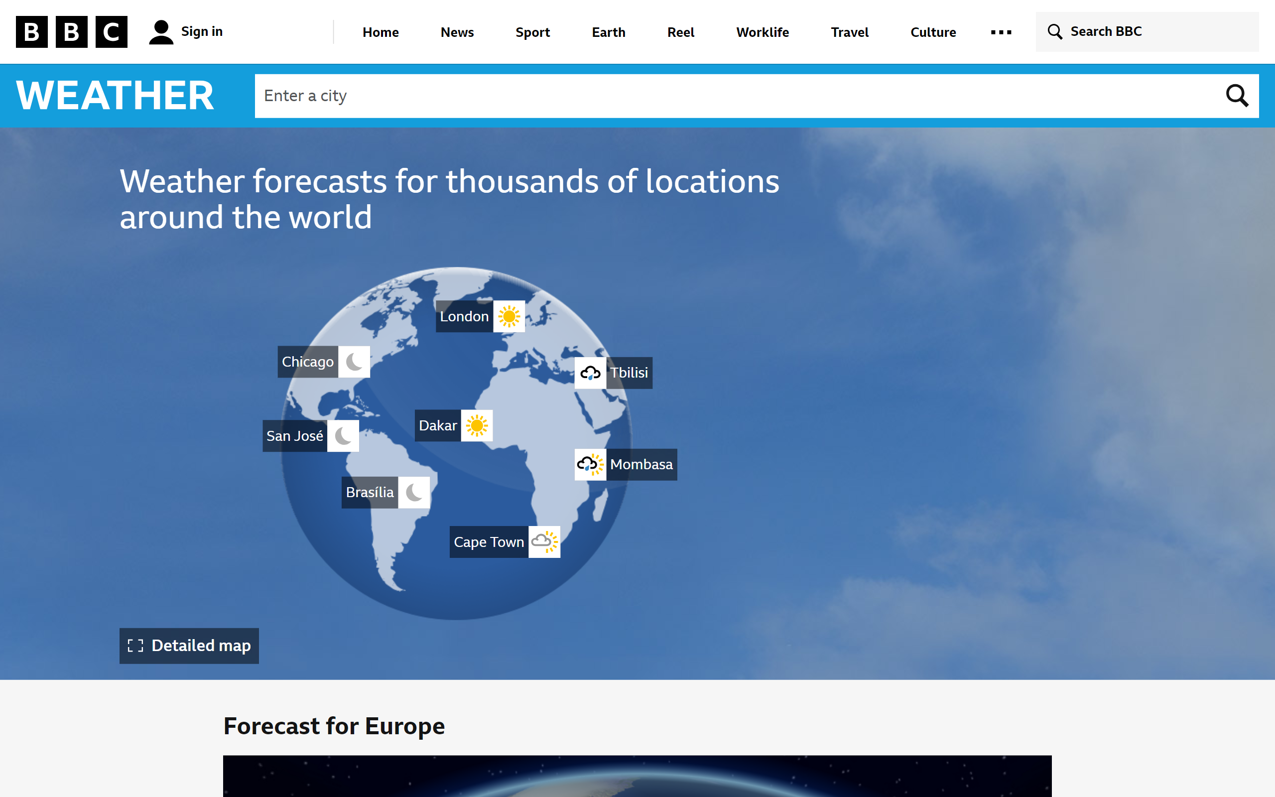 BBC Weather Weather Site