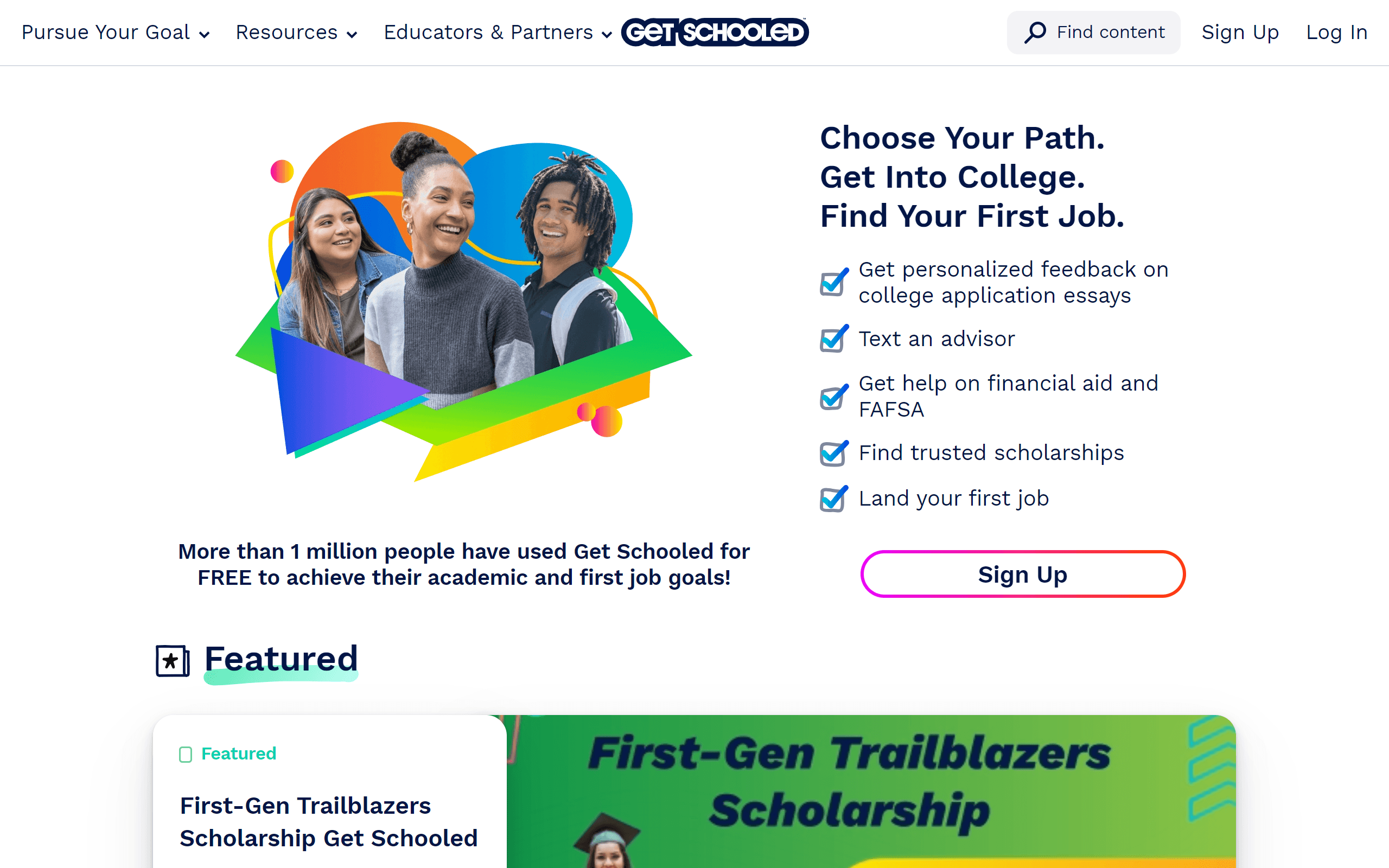 Get Schooled scholarship website