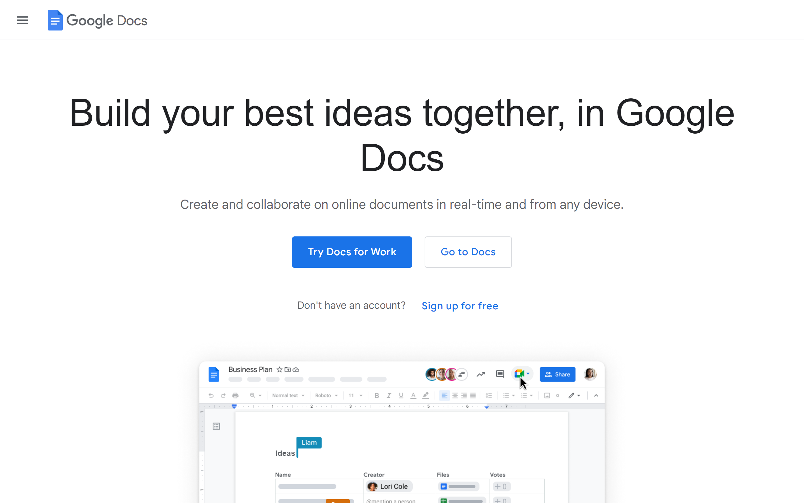 Google Docs blogging app