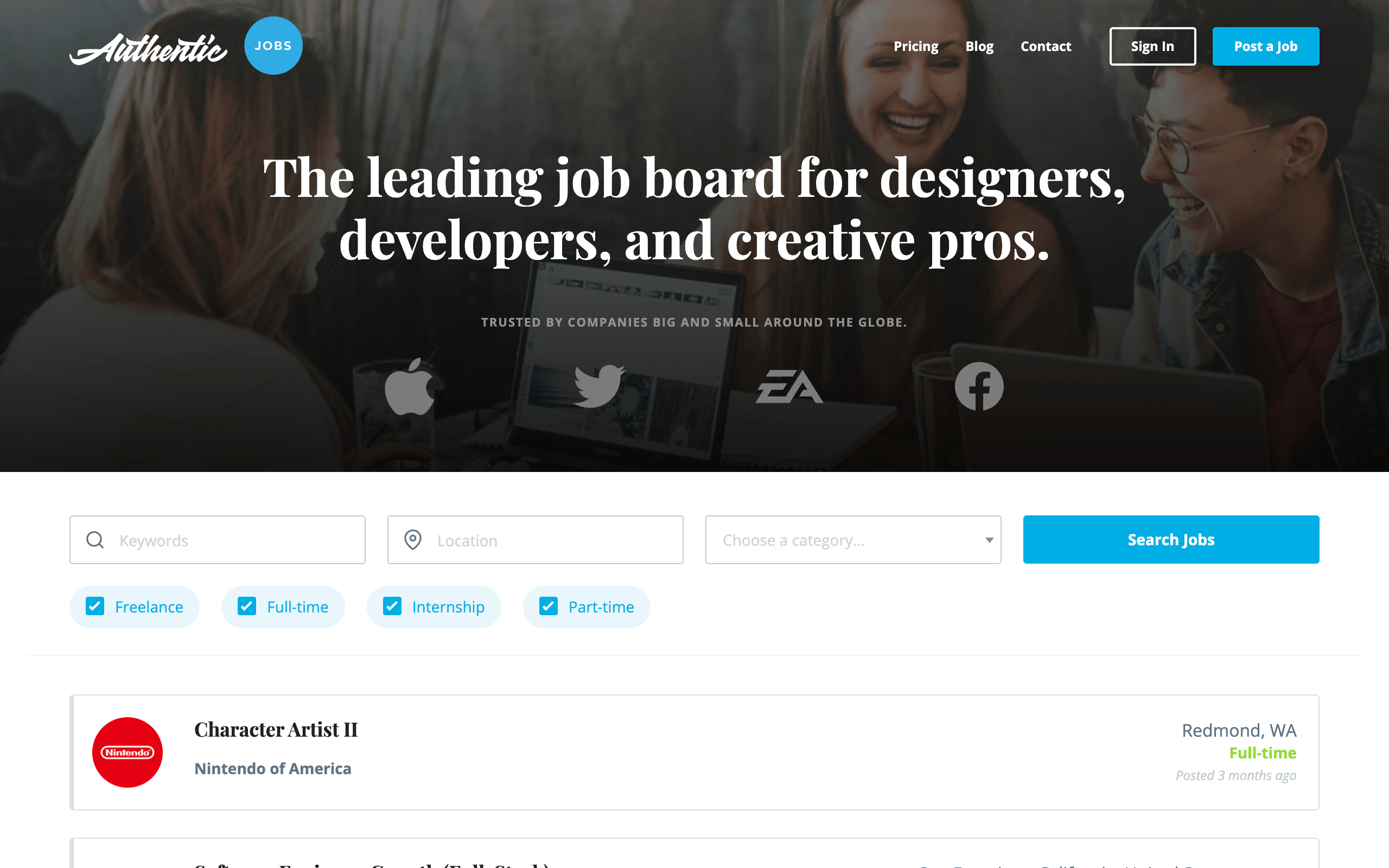 AuthenticJobs freelance website