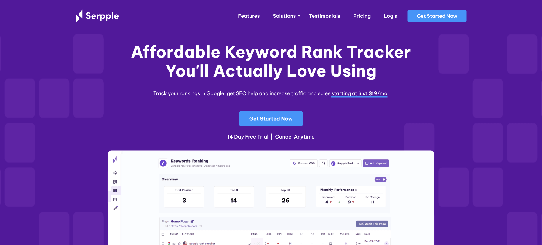 Serpple - best rank tracker for the money