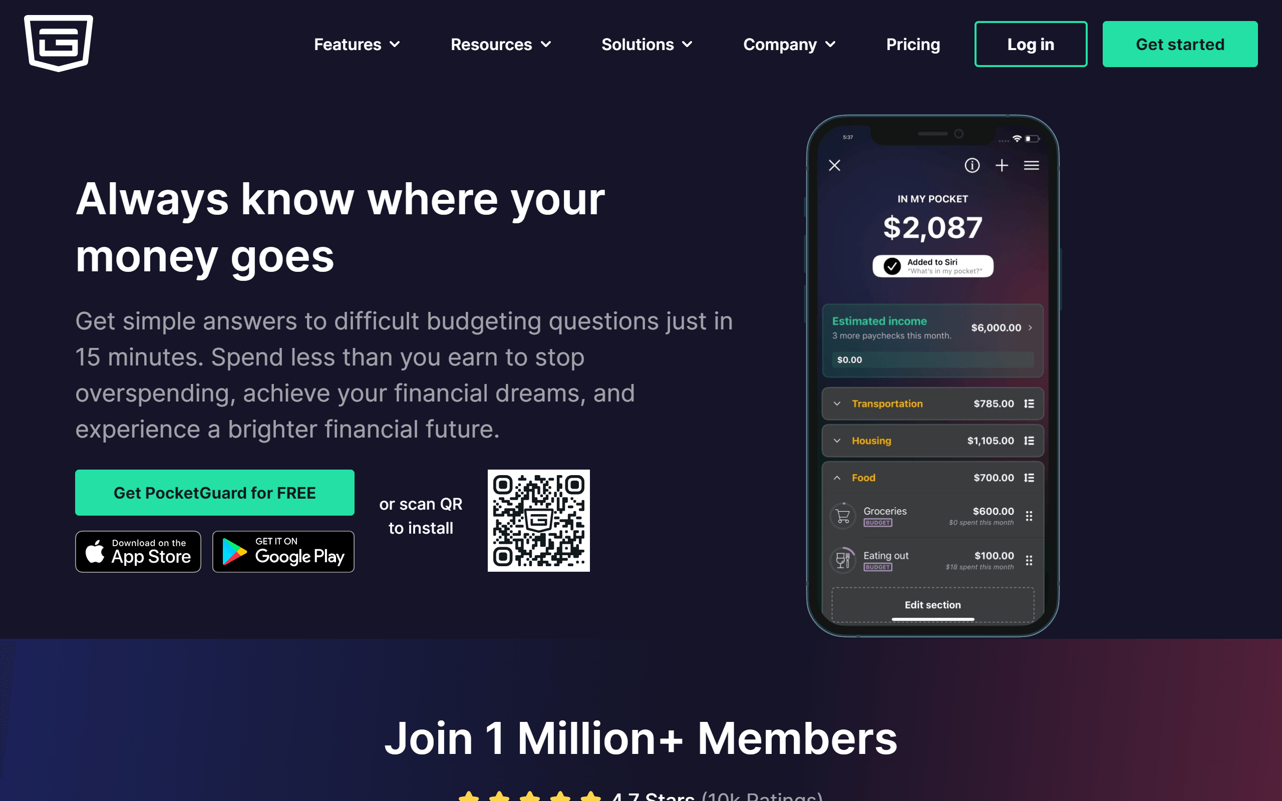 PocketGuard budgeting app