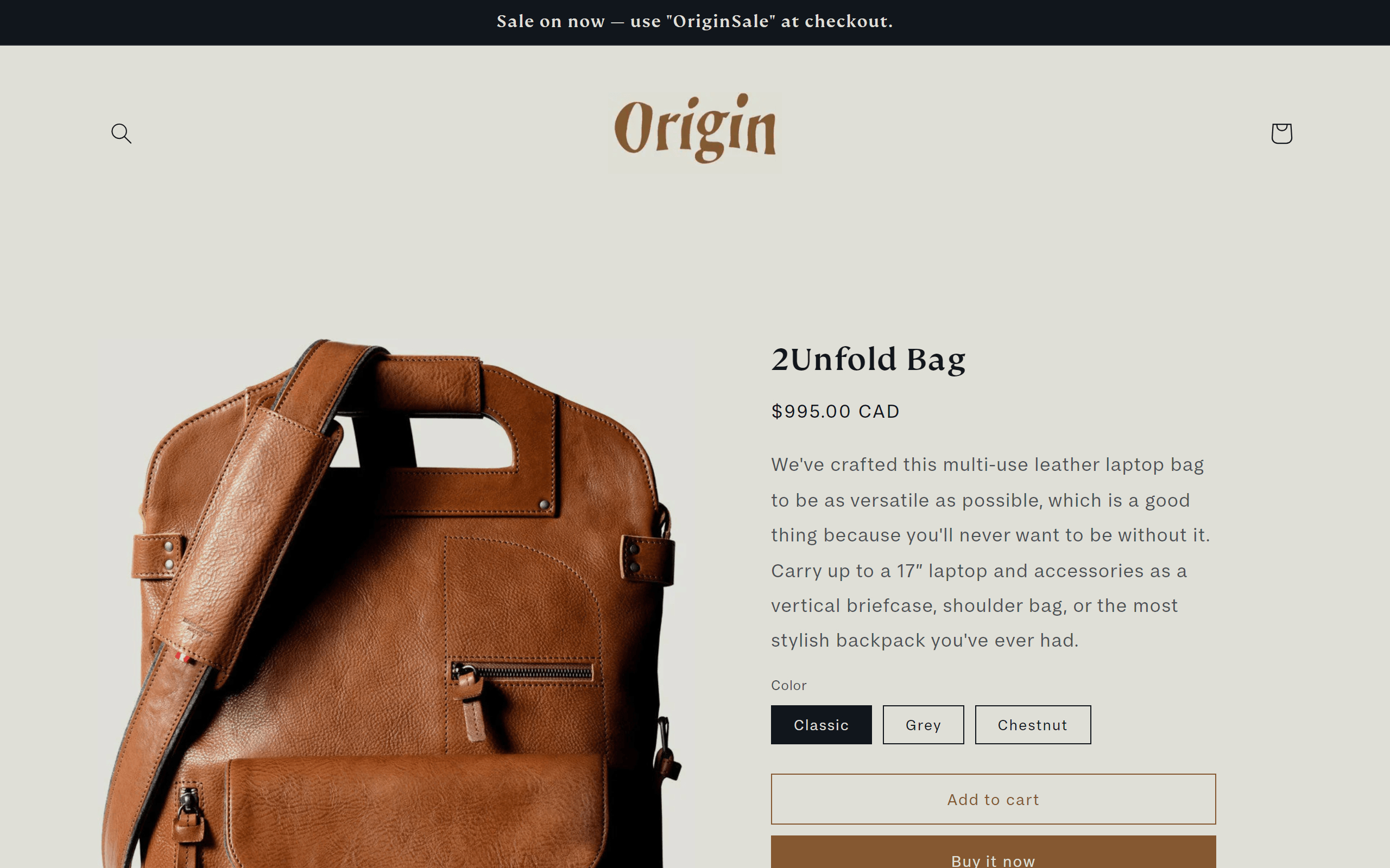 Origin Shopify theme