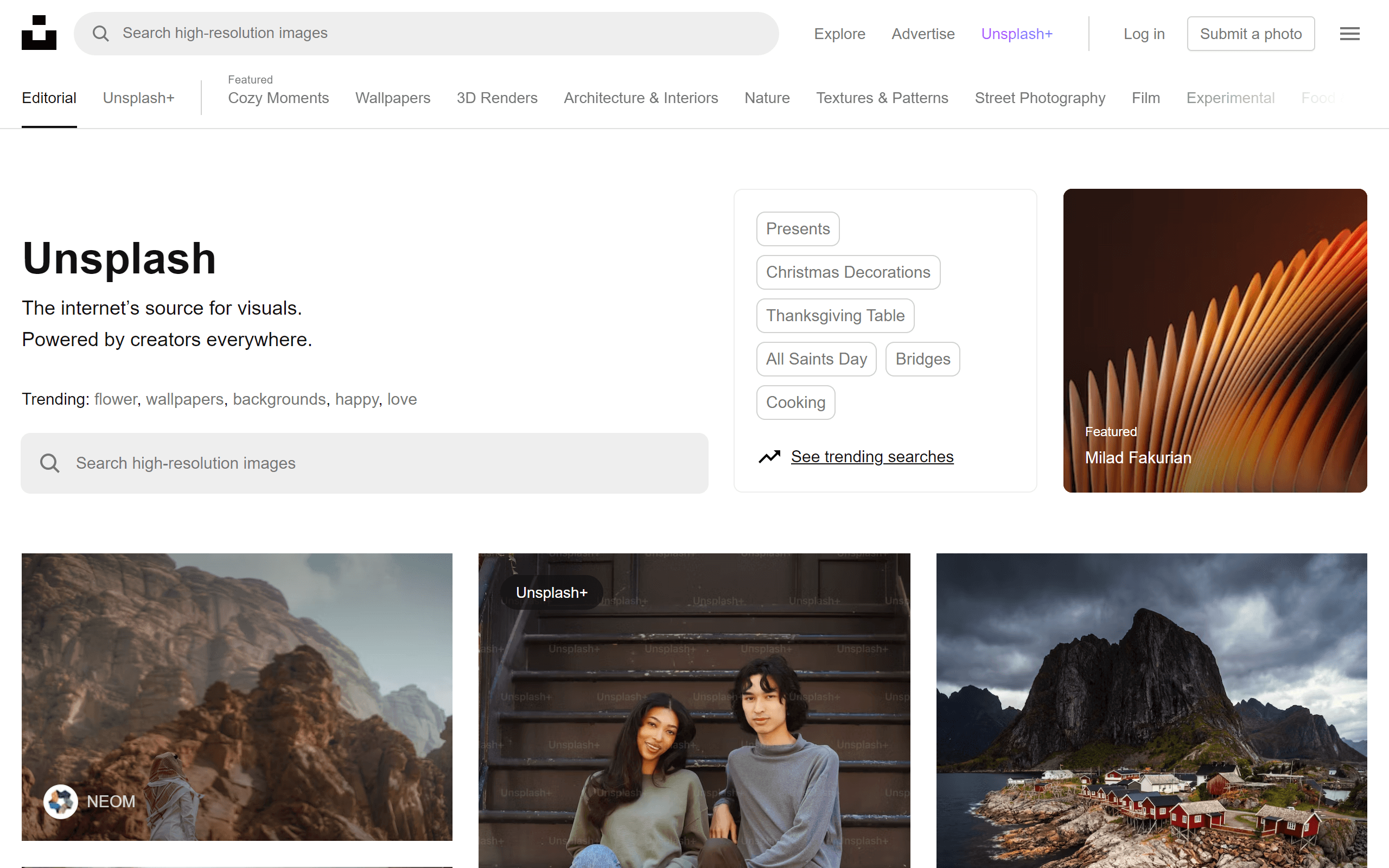 Unsplash blogging app