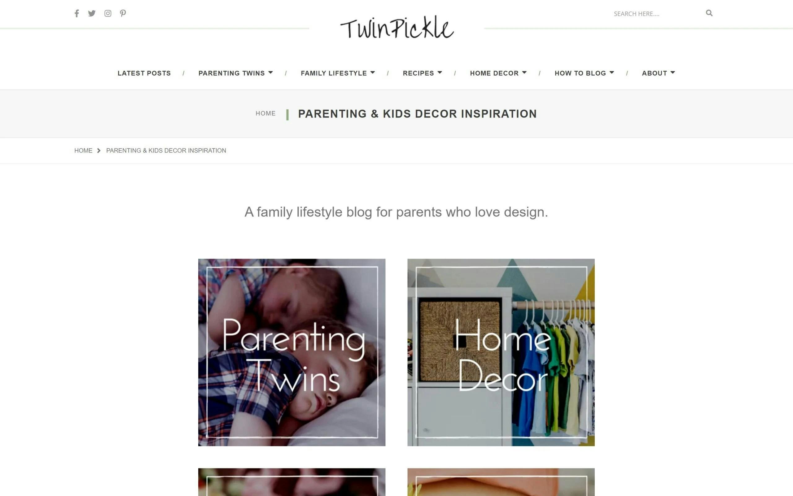 Twin Pickle mom blogs