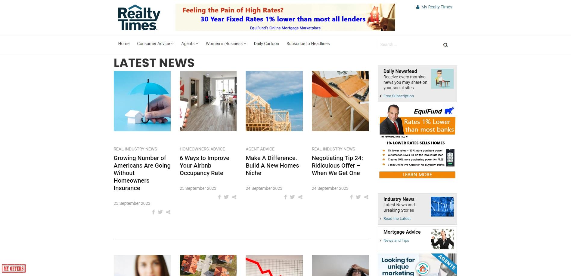 Realty Times real estate blog
