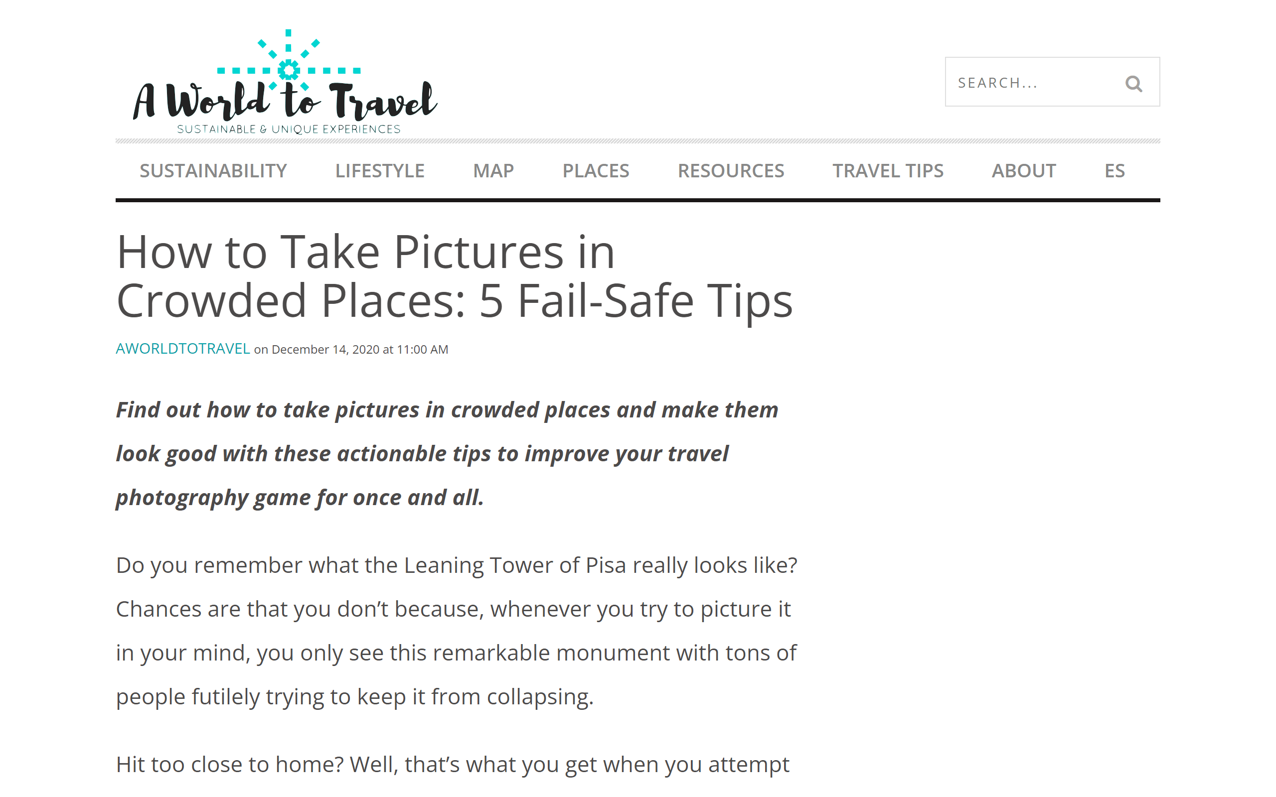 A World to Travel travel post ideas