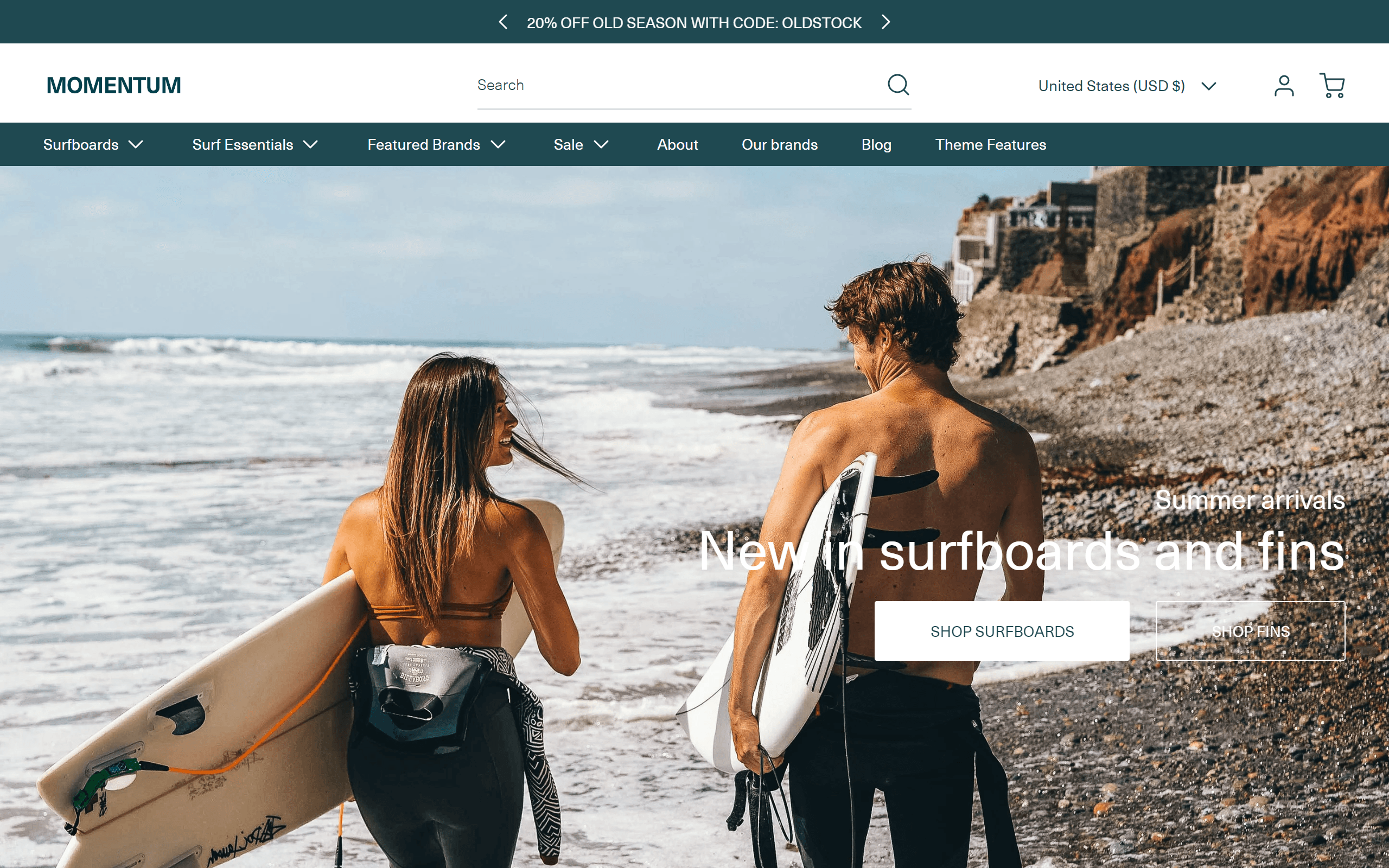 Momentum Shopify theme
