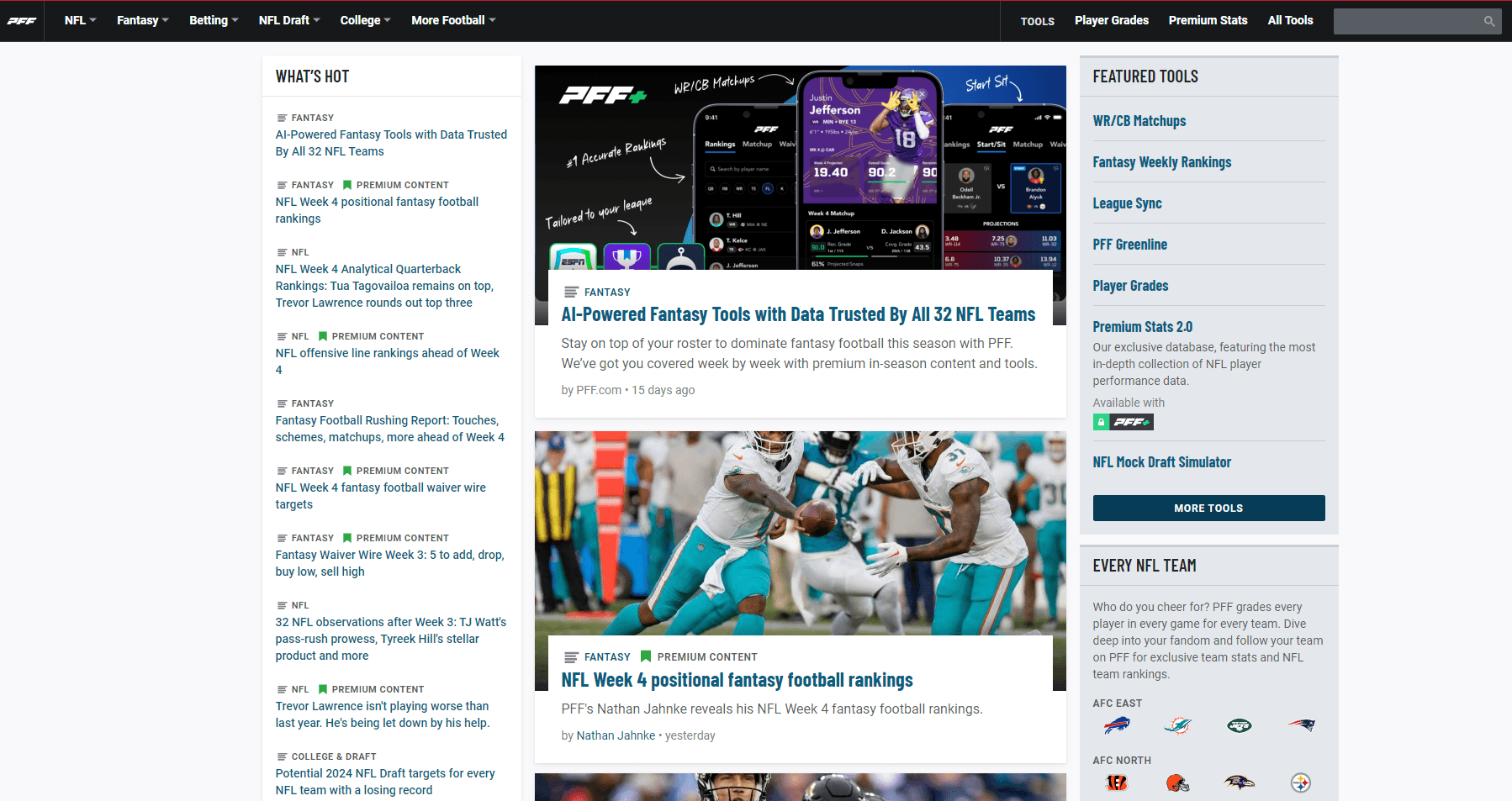 Pro Football Focus sports blog