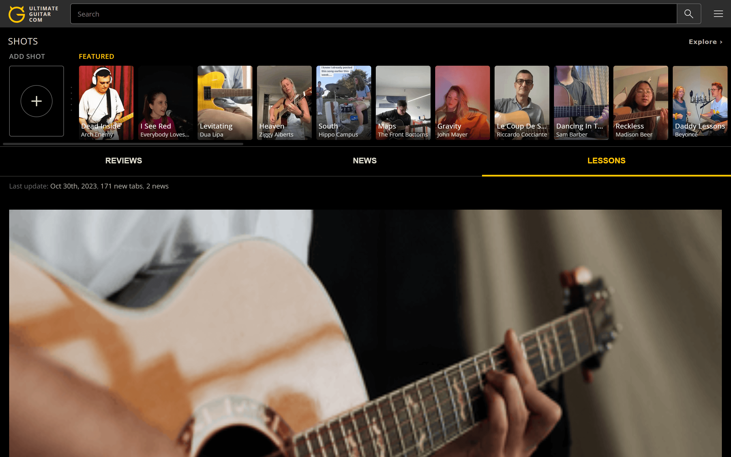 Ultimate Guitar Music Website