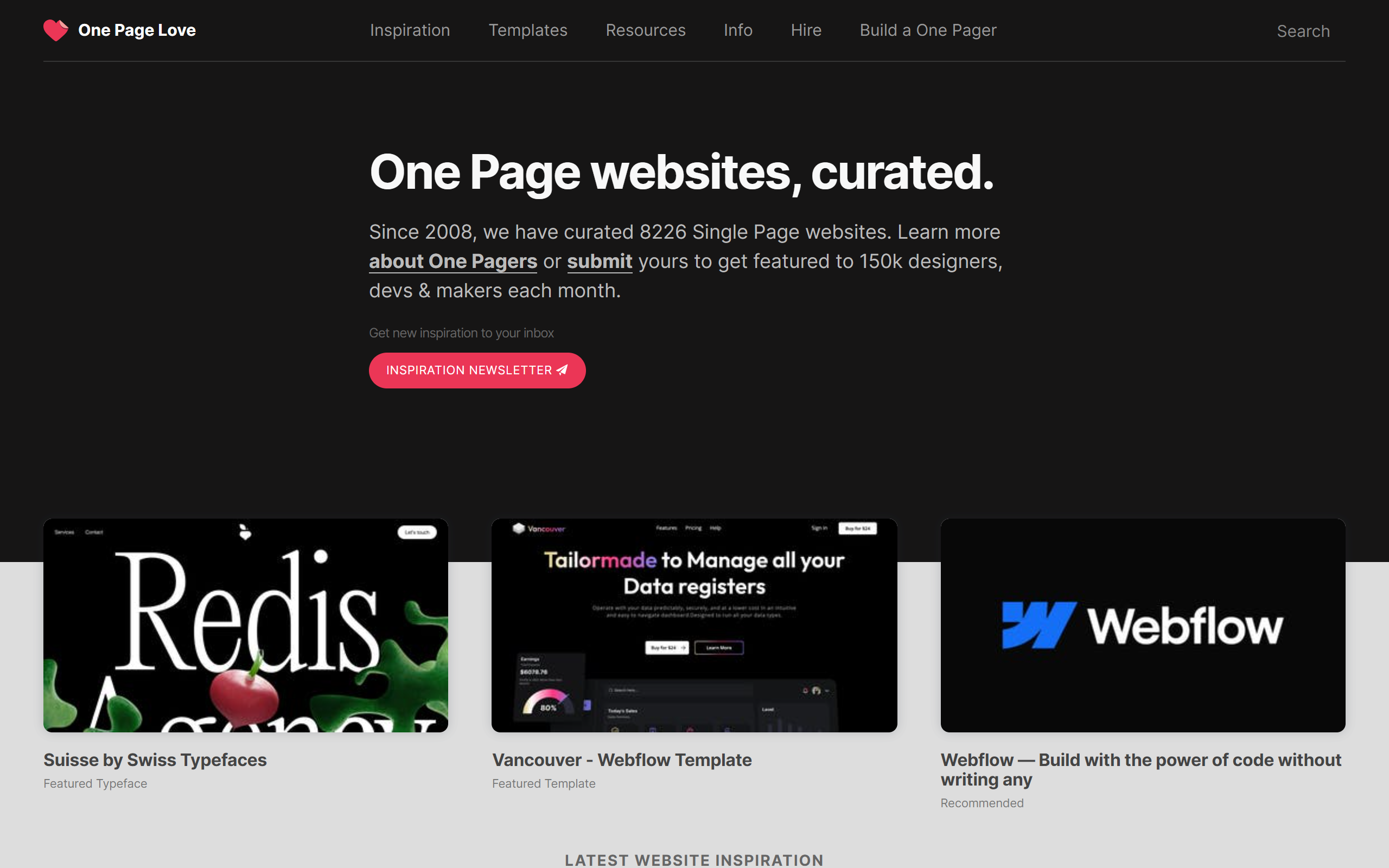 One Page Love Graphic Design Website