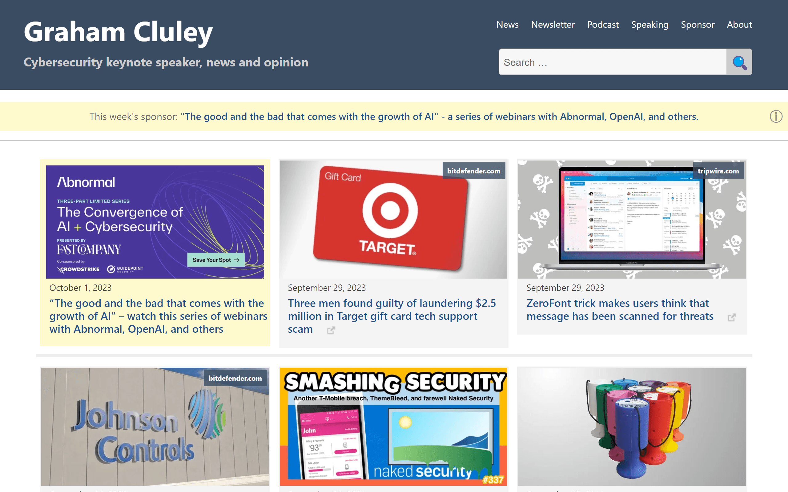 Graham Cluley cybersecurity blog