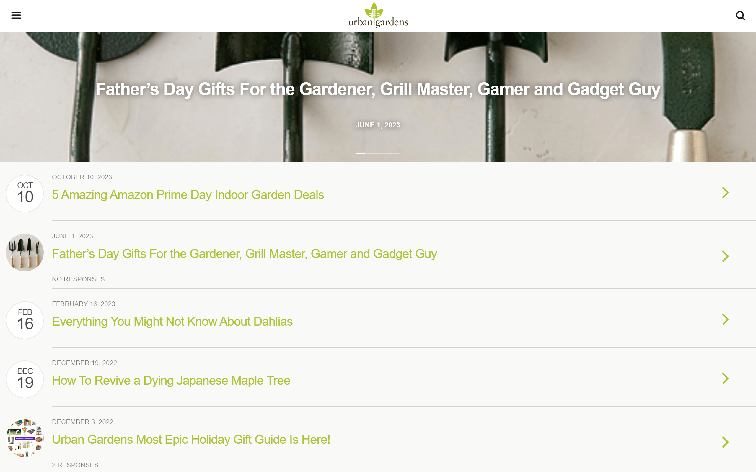 Urban Gardens gardening blog