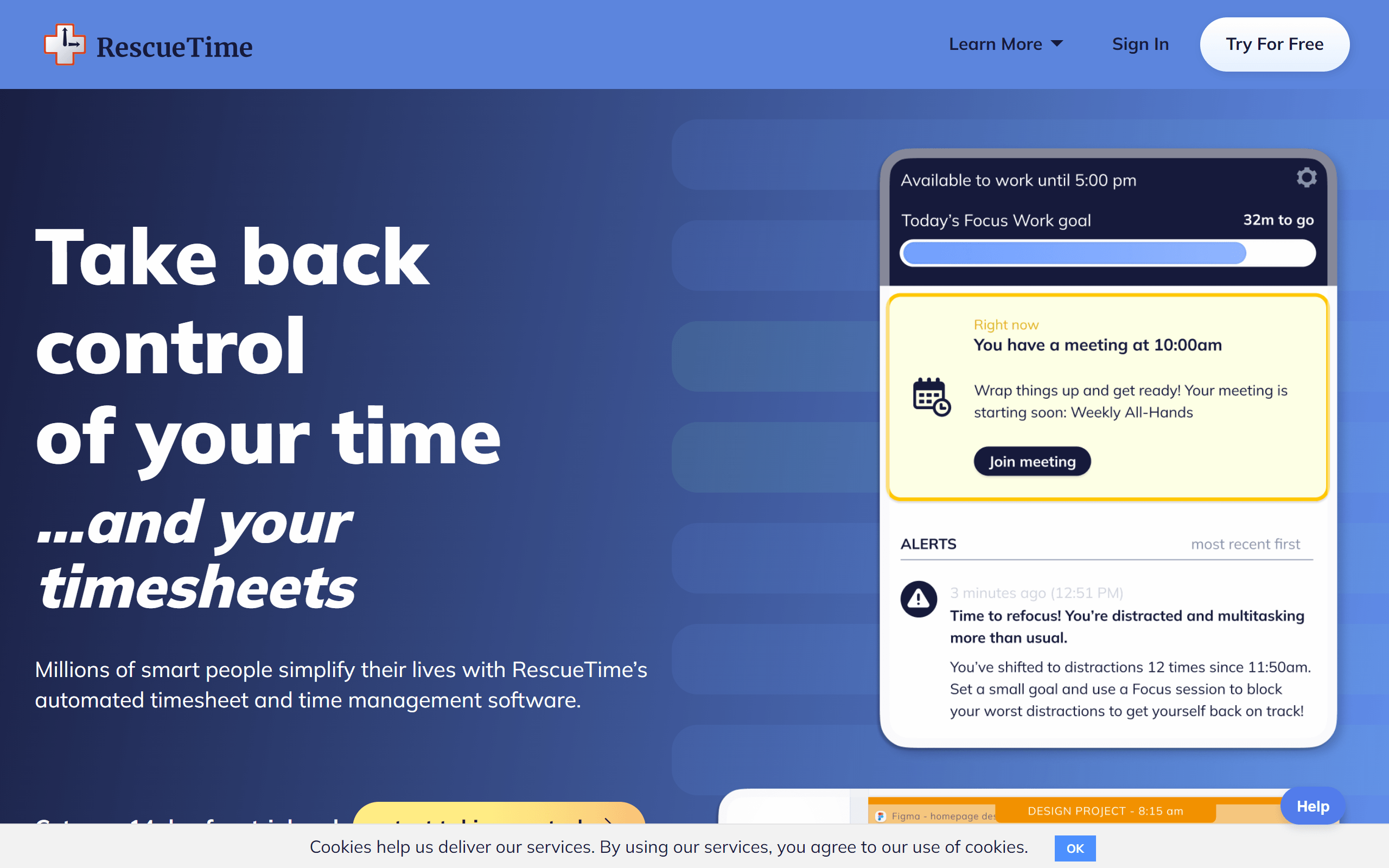 RescueTime time tracking tool