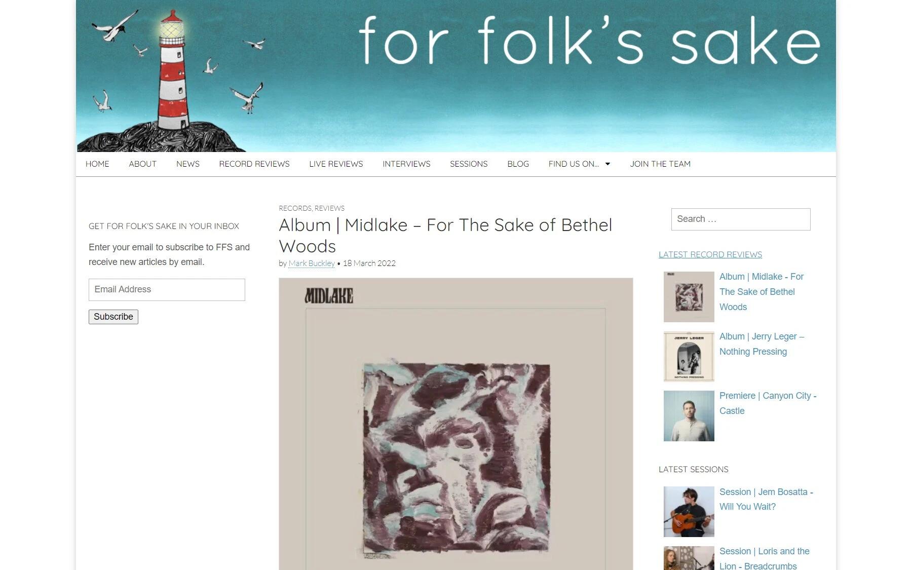 For Folk’s Sake music blog