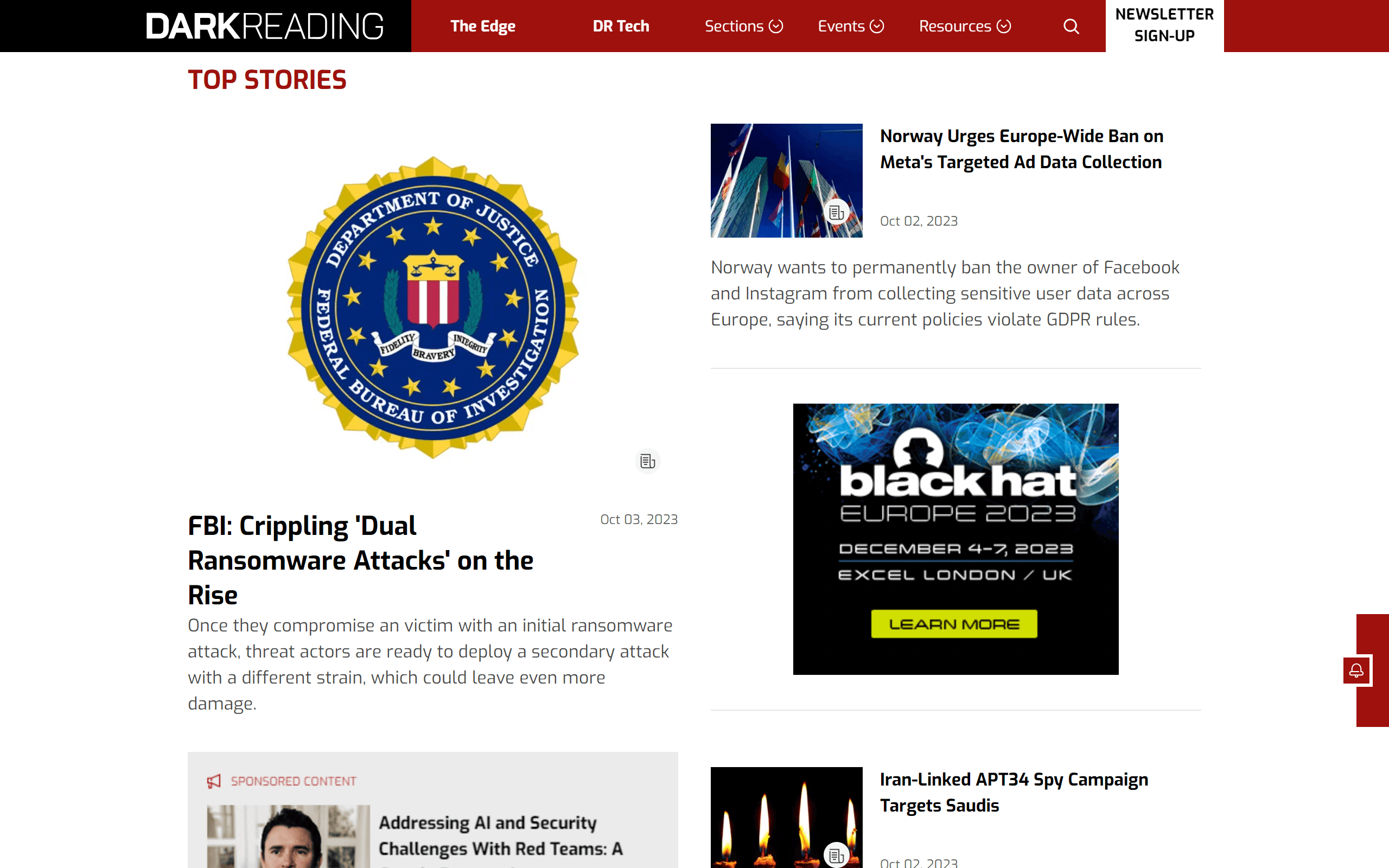 Dark Reading cybersecurity blog