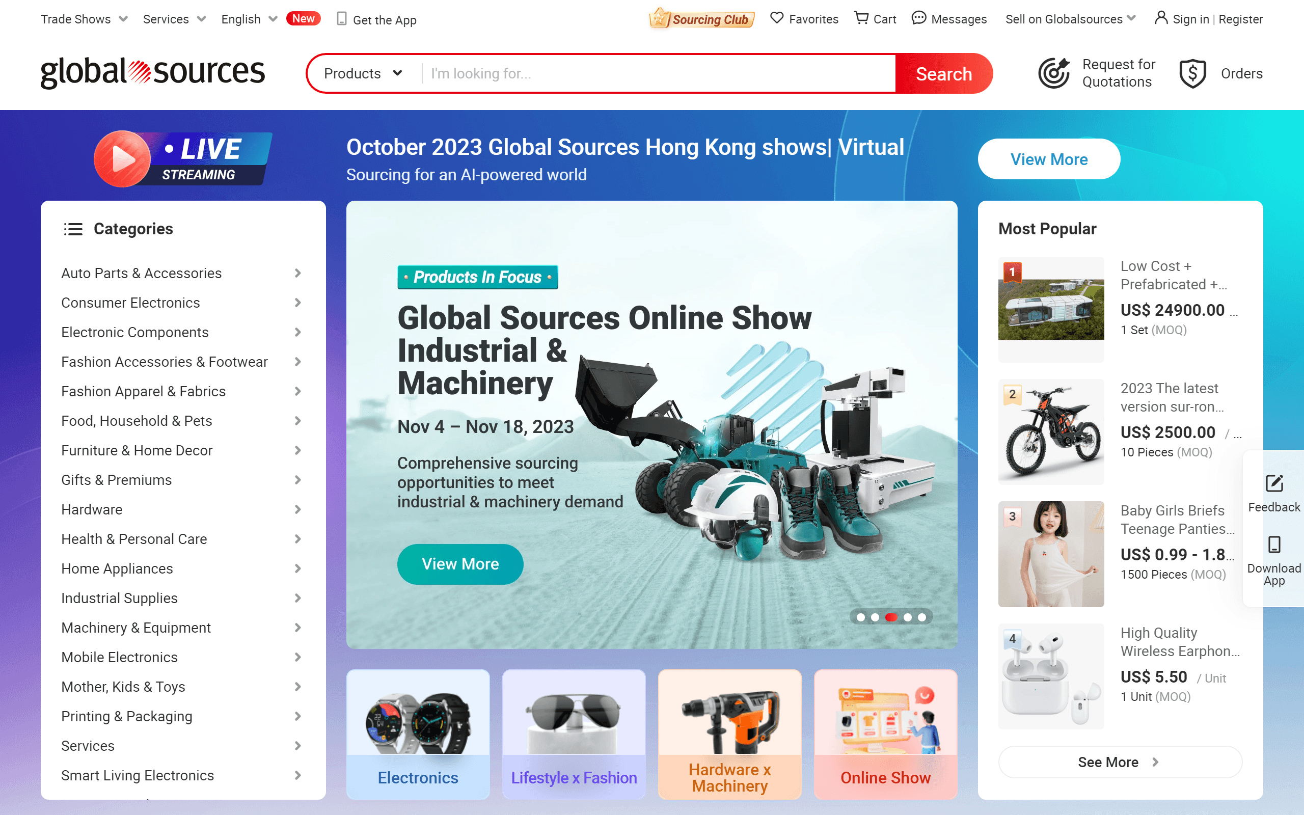 Global Sources Wholesale Website