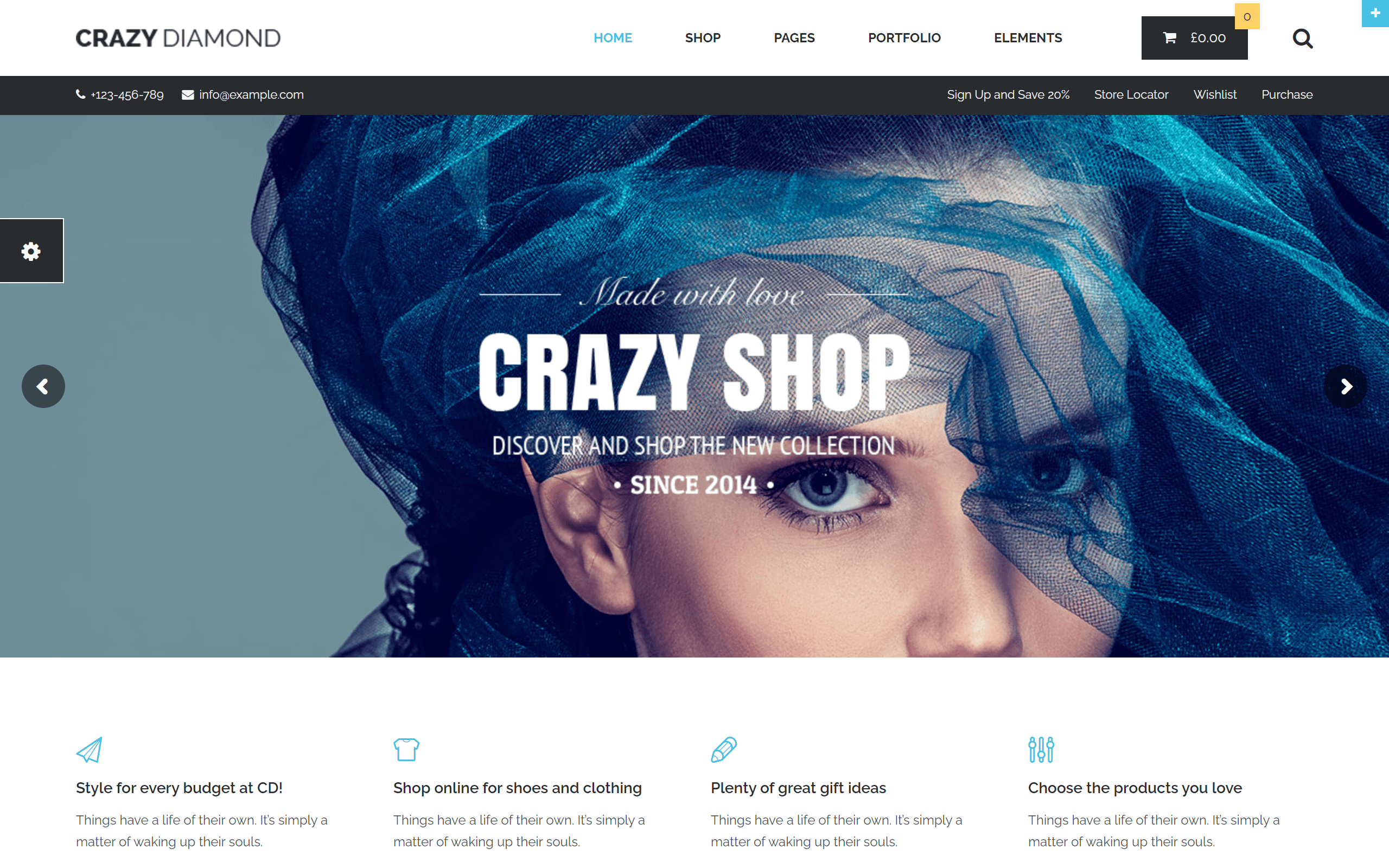 crazy diamond wordpress ecommerce theme