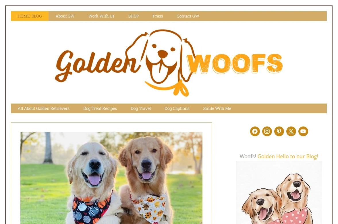 Golden Woofs dog blog