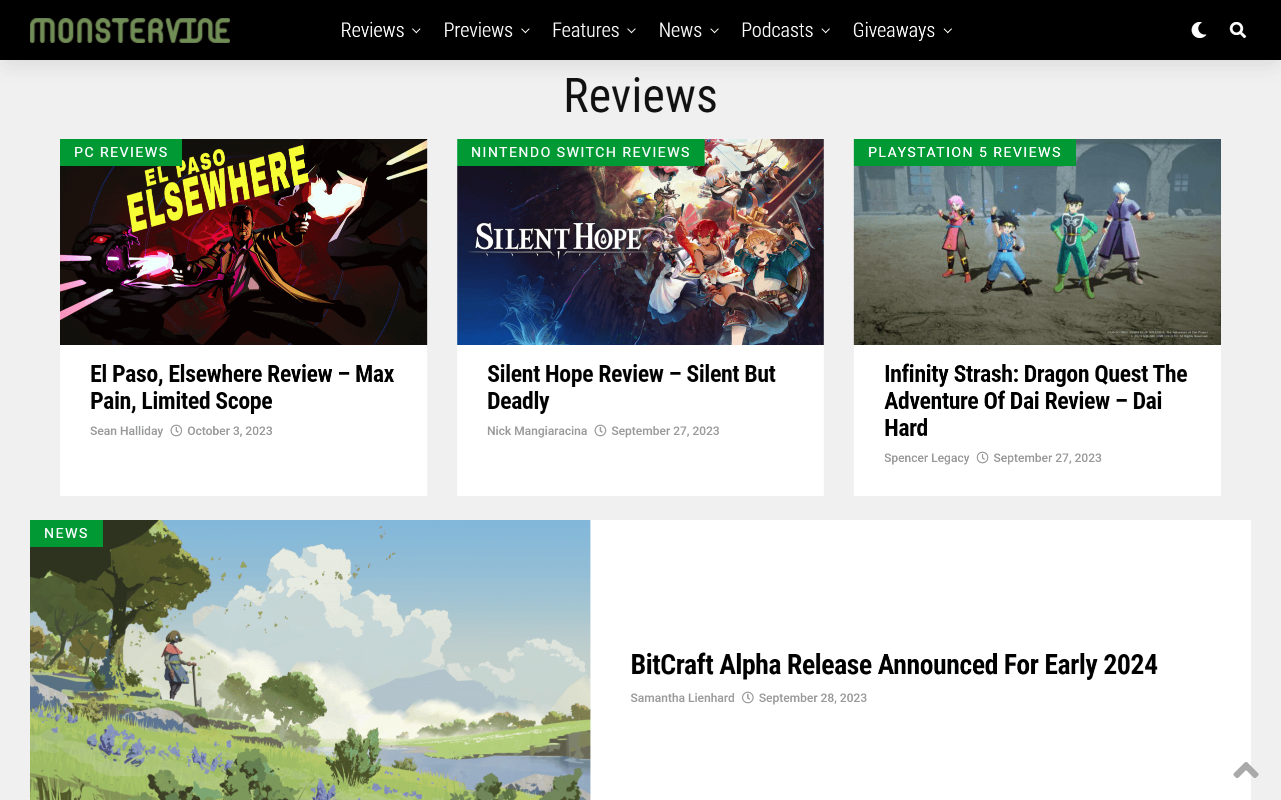 MonsterVine gaming blog