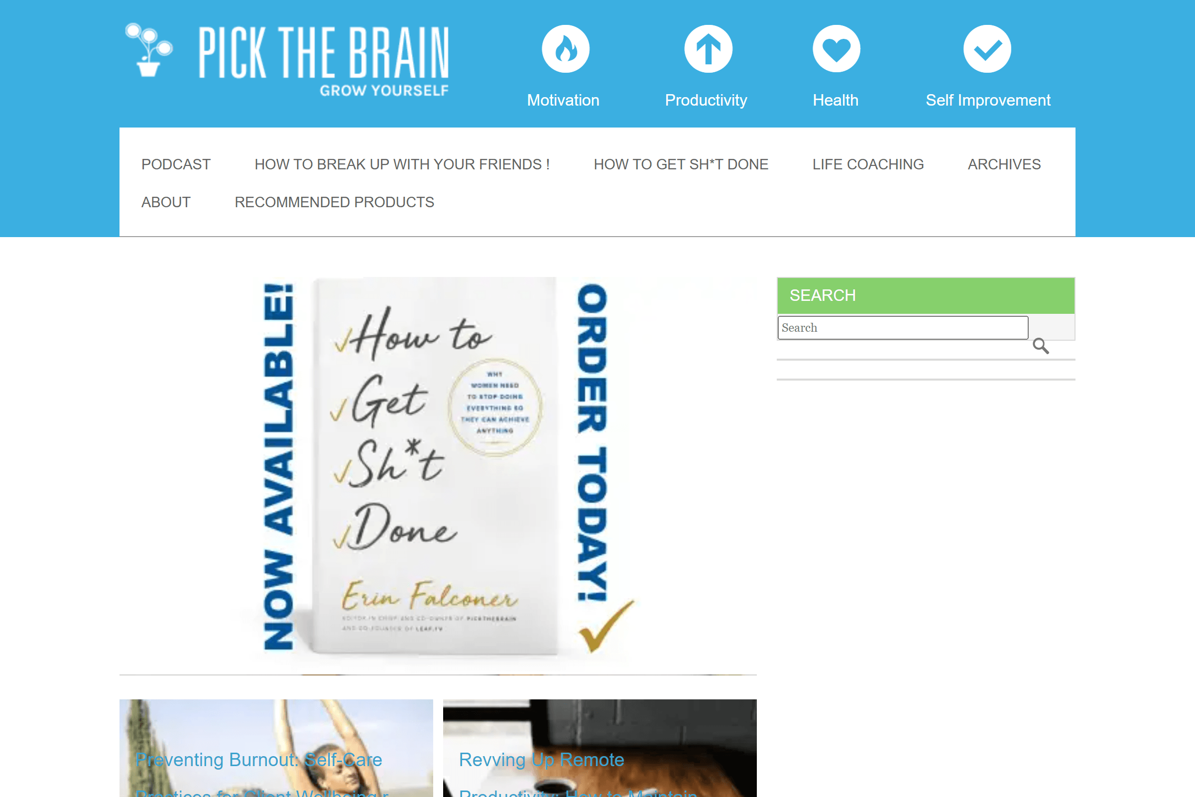 Pick the Brain mental health blog