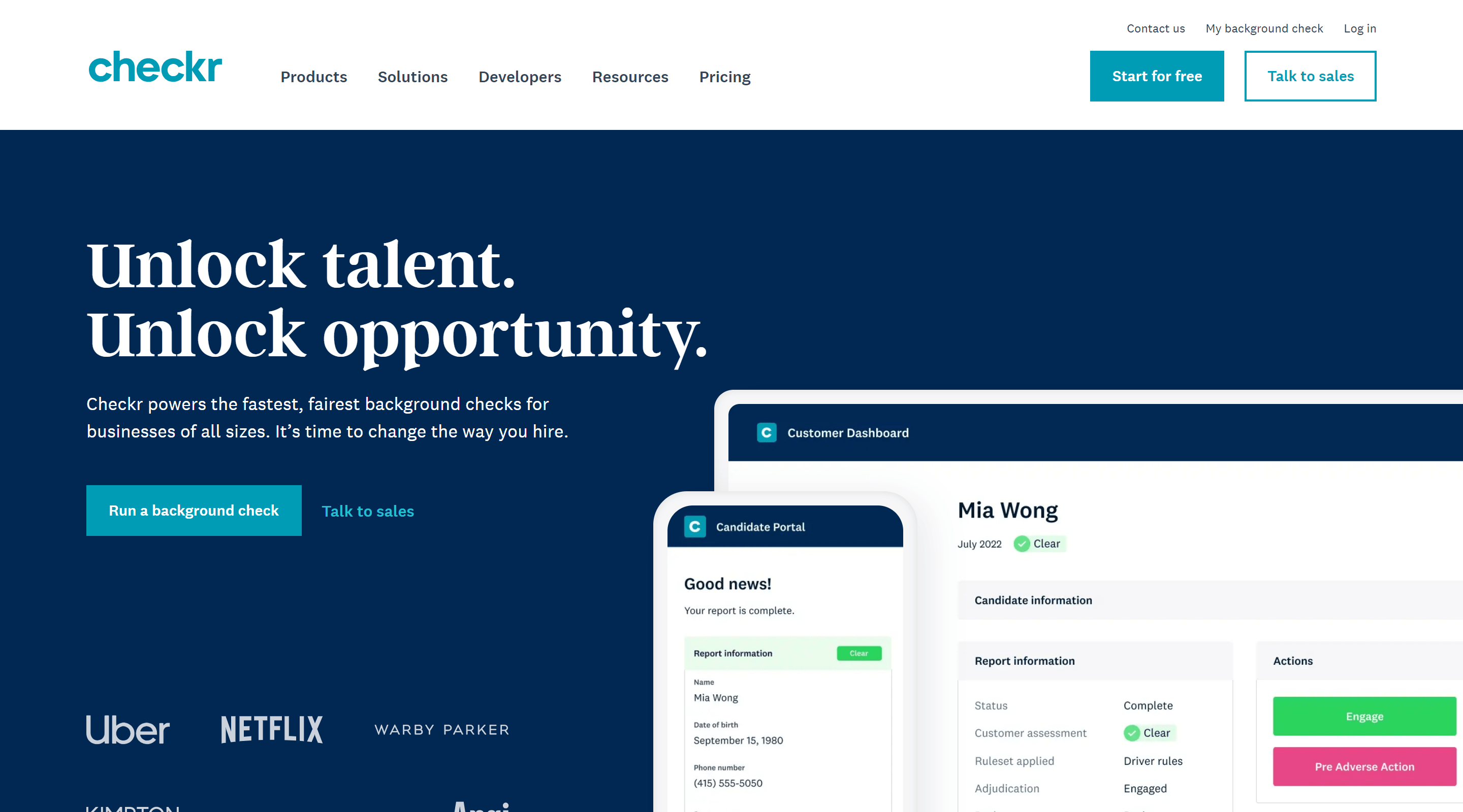 Checkr Background Check Website